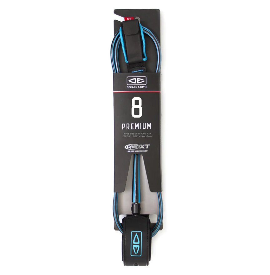 Ocean And Earth 8Ft One XT Leash - Blue - 8ft Surfboard Leash by Ocean and Earth 8ft