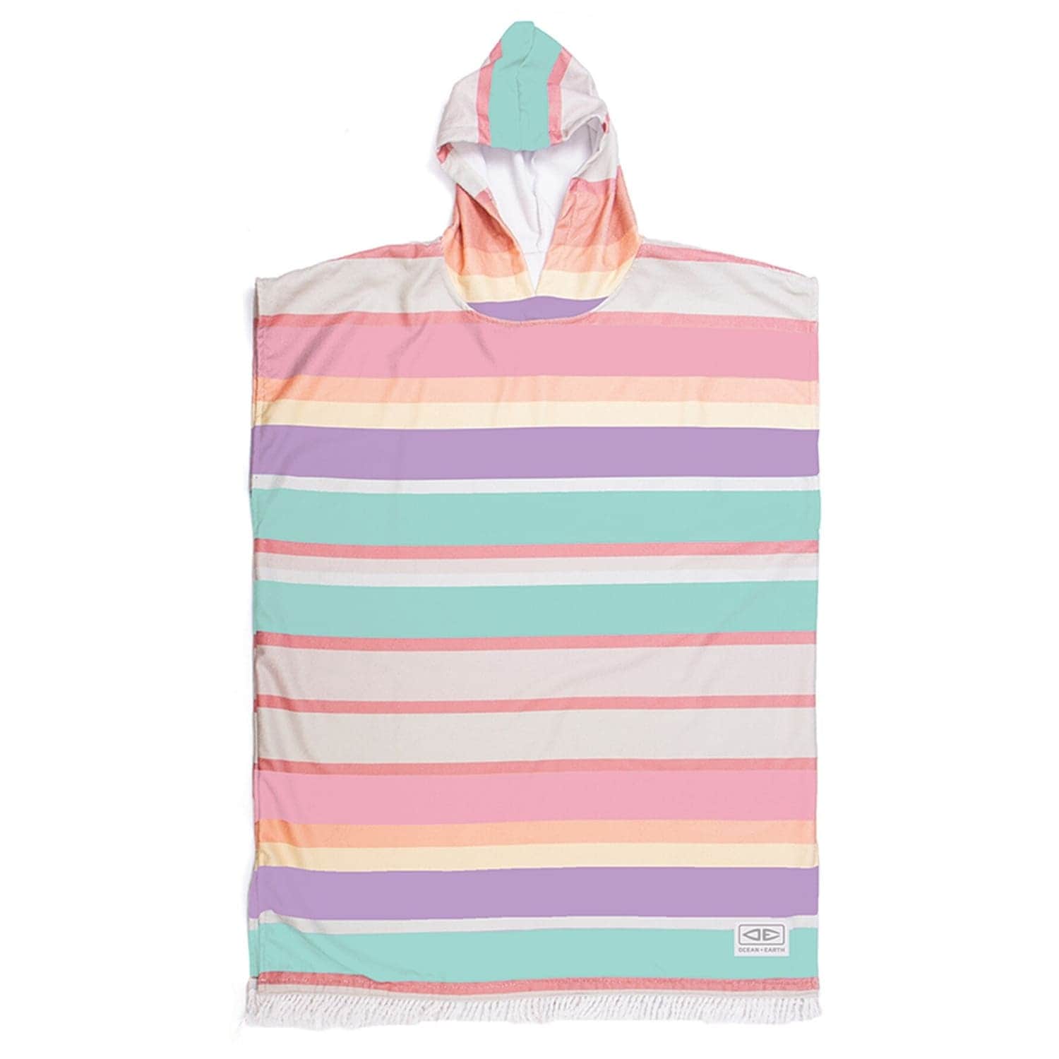 Ocean And Earth Ladies Sunkissed Hooded Poncho Changing Robe Towel - Multi Stripe