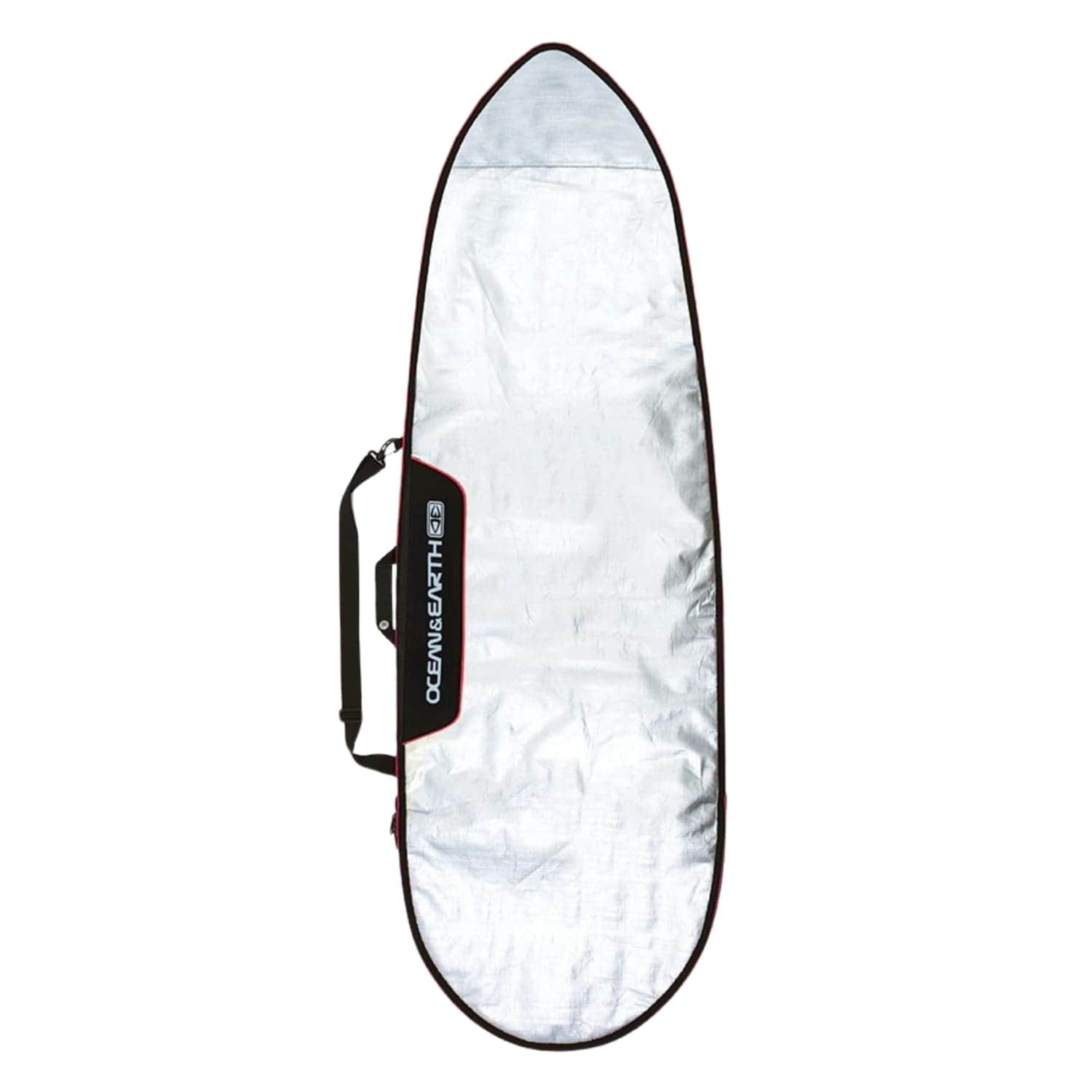 Ocean and Earth Barry Basic 5ft 8in Fish Board Cover 2021 Silver Red - Surfboard Day Runner Bag/Cover by Ocean and Earth 5ft 8in