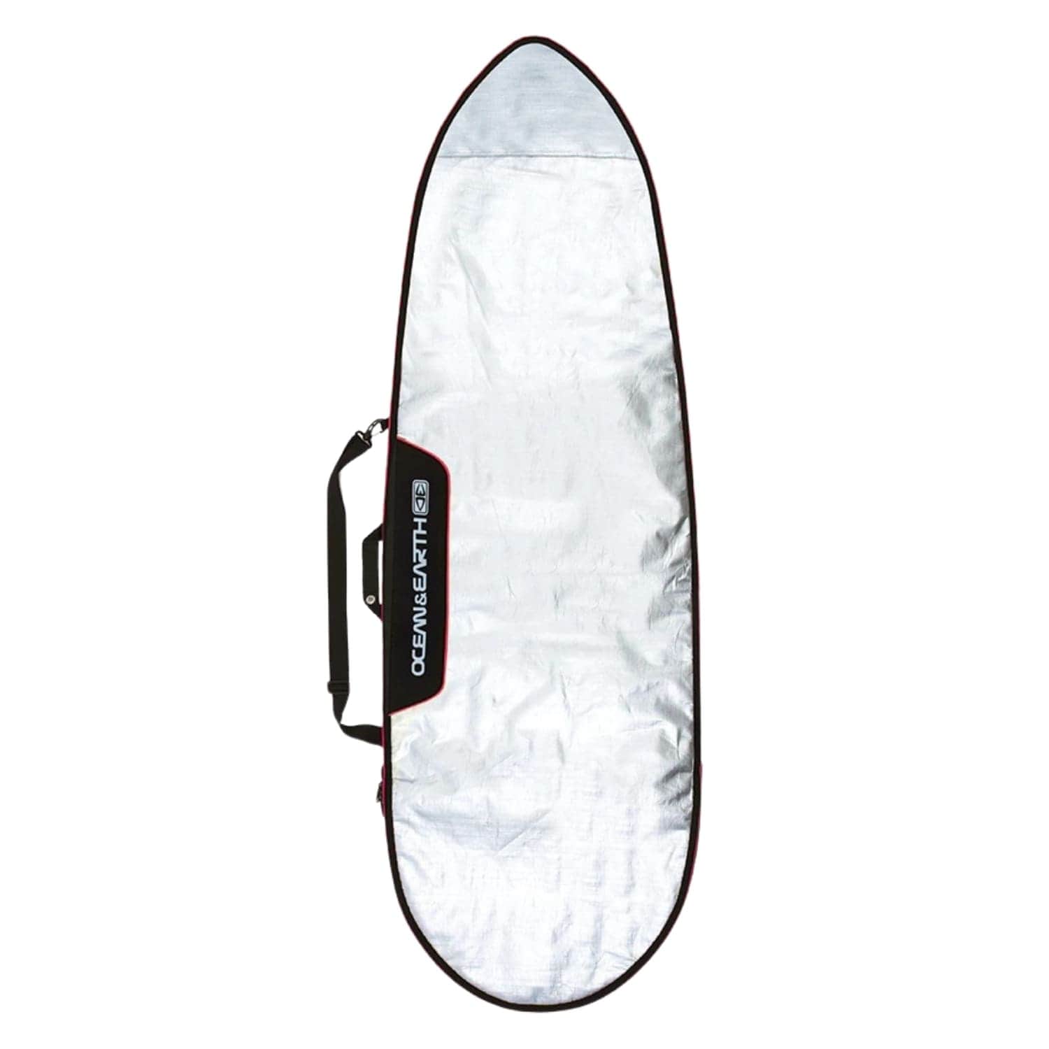 Ocean and Earth Barry Basic 6ft 4in Fish Board Cover 2021 Silver Red - Surfboard Day Runner Bag/Cover by Ocean and Earth 6ft 4in