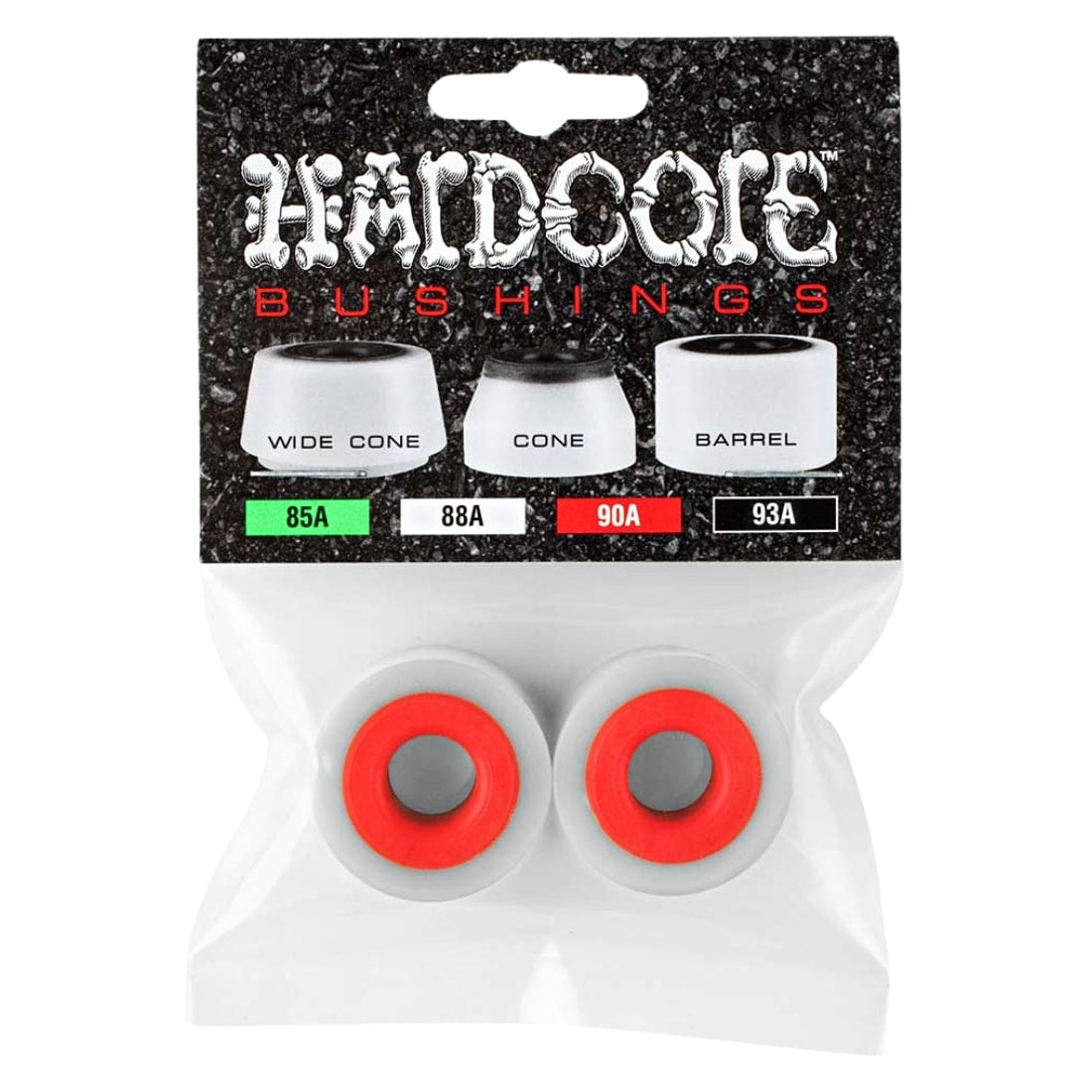Powell Peralta 88A Hardcore Barrel Skateboard Bushings Set Of 2 - White/Red - Skateboard Bushings by Powell Peralta