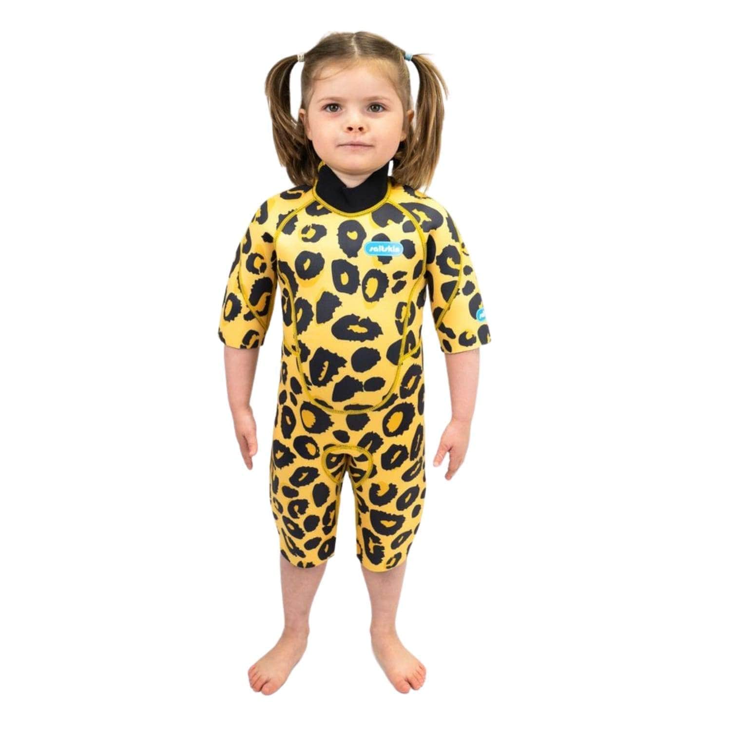 Saltskin Kids Leopard 2mm Shorty Spring Wetsuit - Leopard - Kids Shorty/Spring Wetsuit by Saltskin