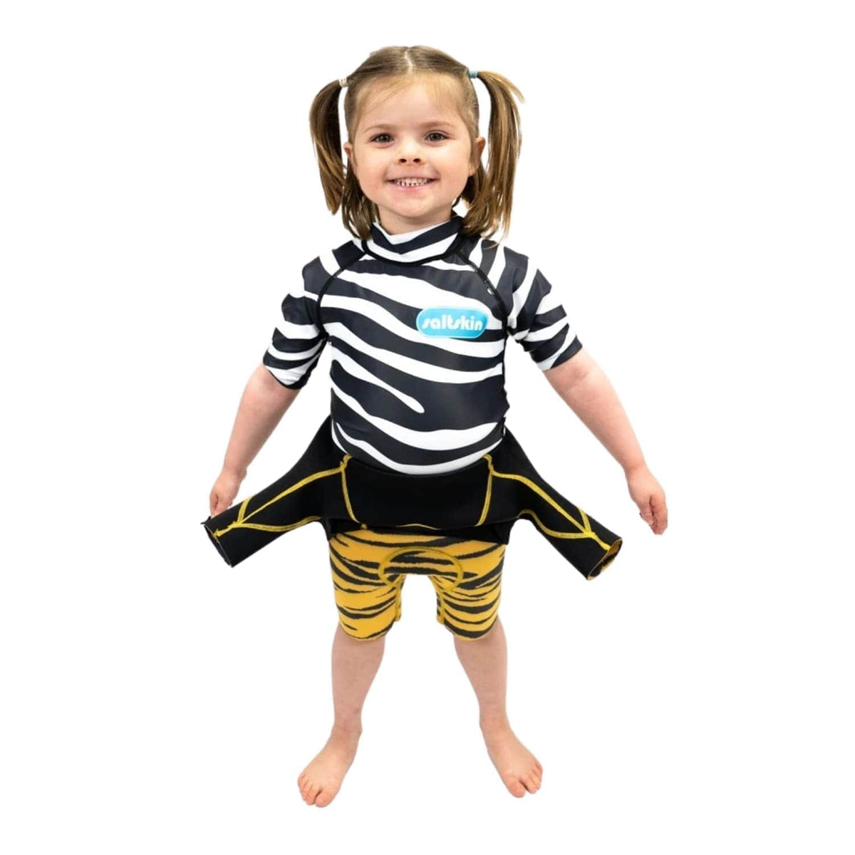 Saltskin Kids Rash Sun Vest - Zebra - Kids UV Rash Vest by Saltskin