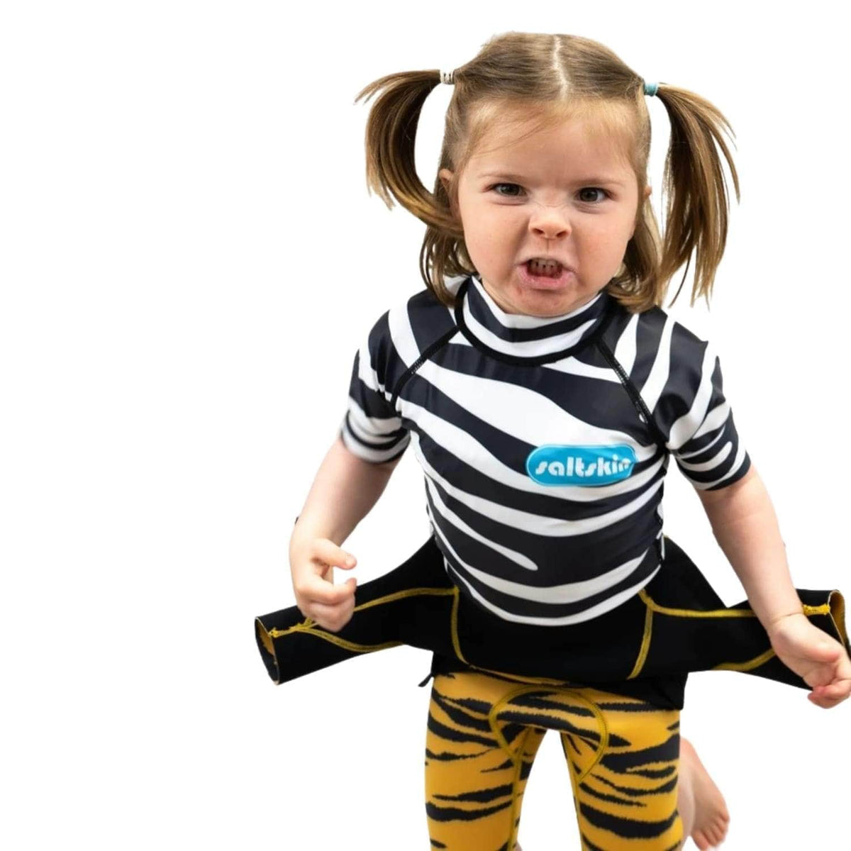 Saltskin Kids Rash Sun Vest - Zebra - Kids UV Rash Vest by Saltskin
