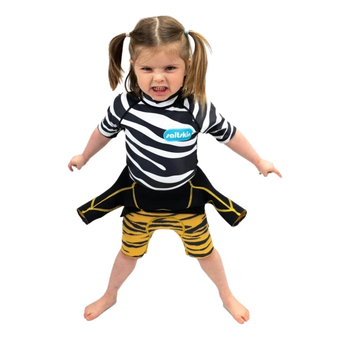 Saltskin Kids Rash Sun Vest - Zebra - Kids UV Rash Vest by Saltskin