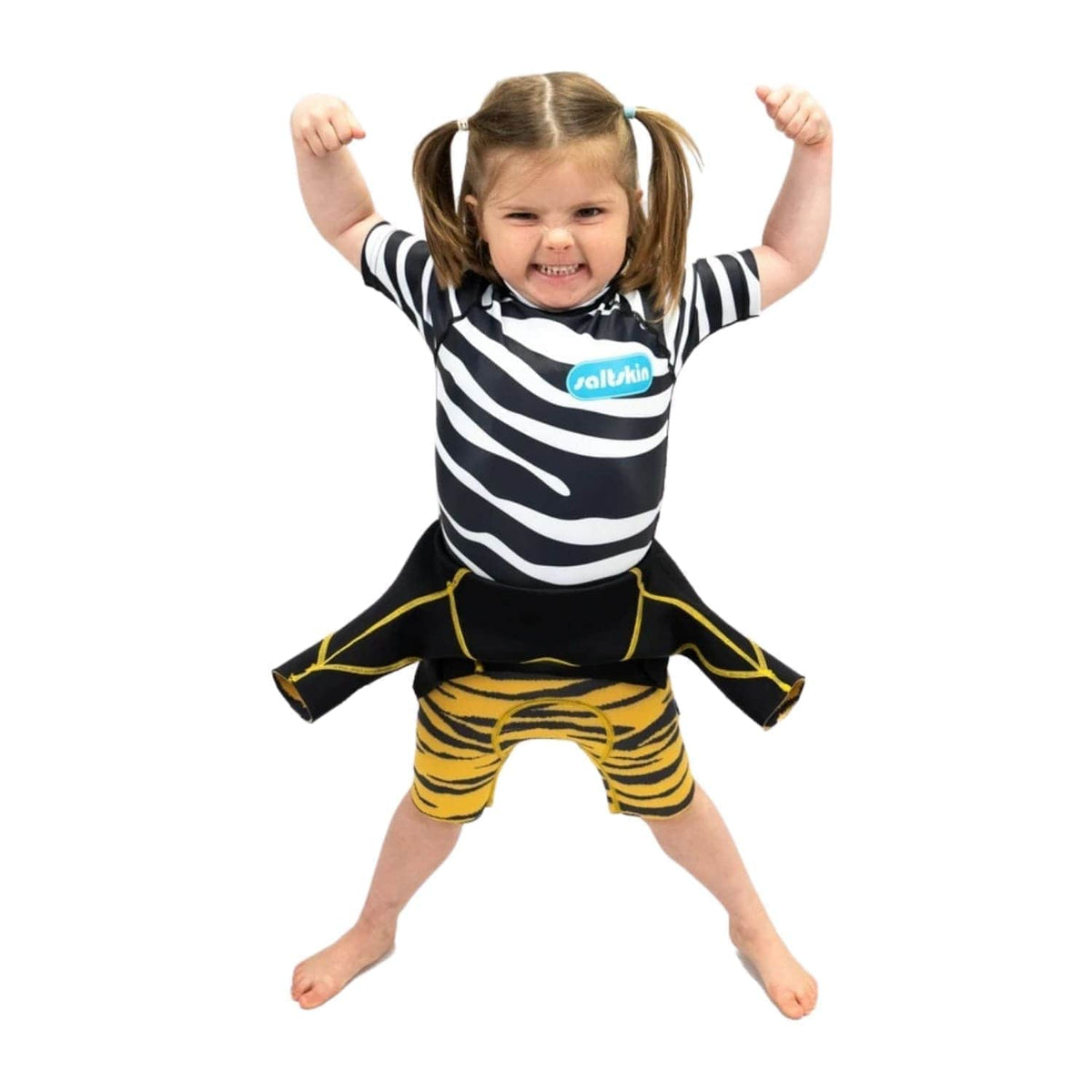 Saltskin Kids Rash Sun Vest - Zebra - Kids UV Rash Vest by Saltskin