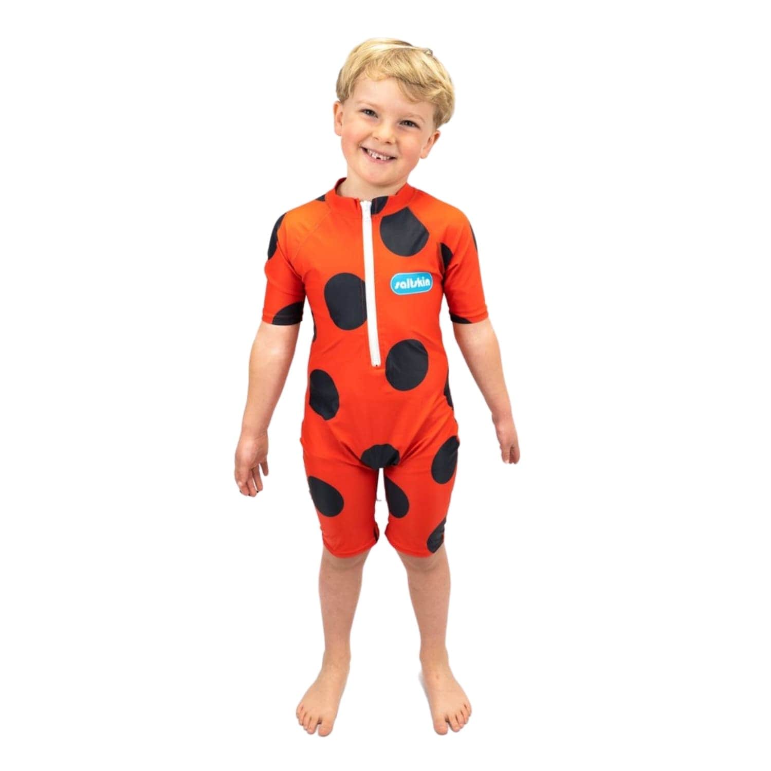 Saltskin Kids UV Shorty Sun Suit Ladybird - Kids UV Rash Vest by Saltskin