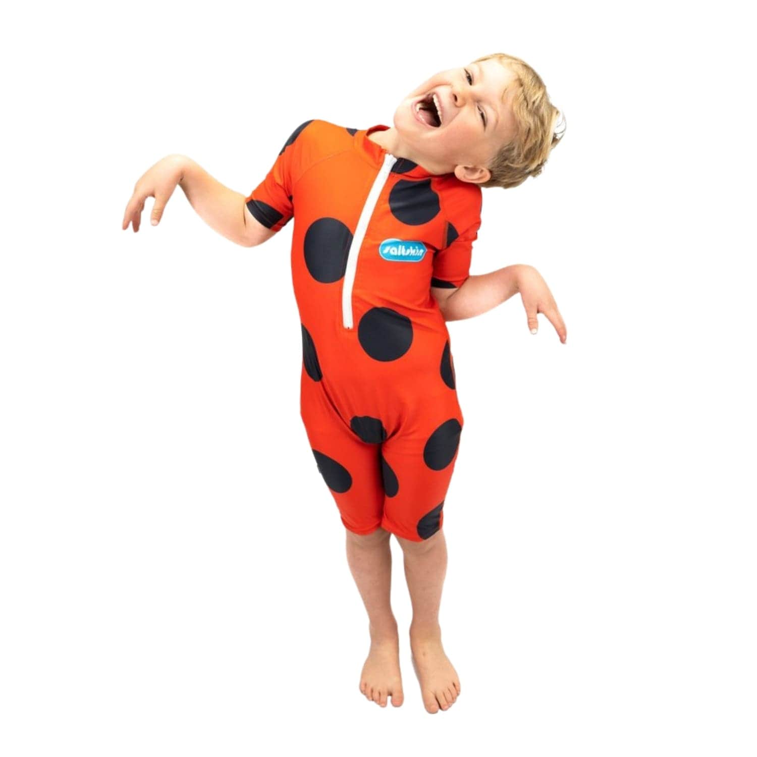 Saltskin Kids UV Shorty Sun Suit Ladybird - Kids UV Rash Vest by Saltskin