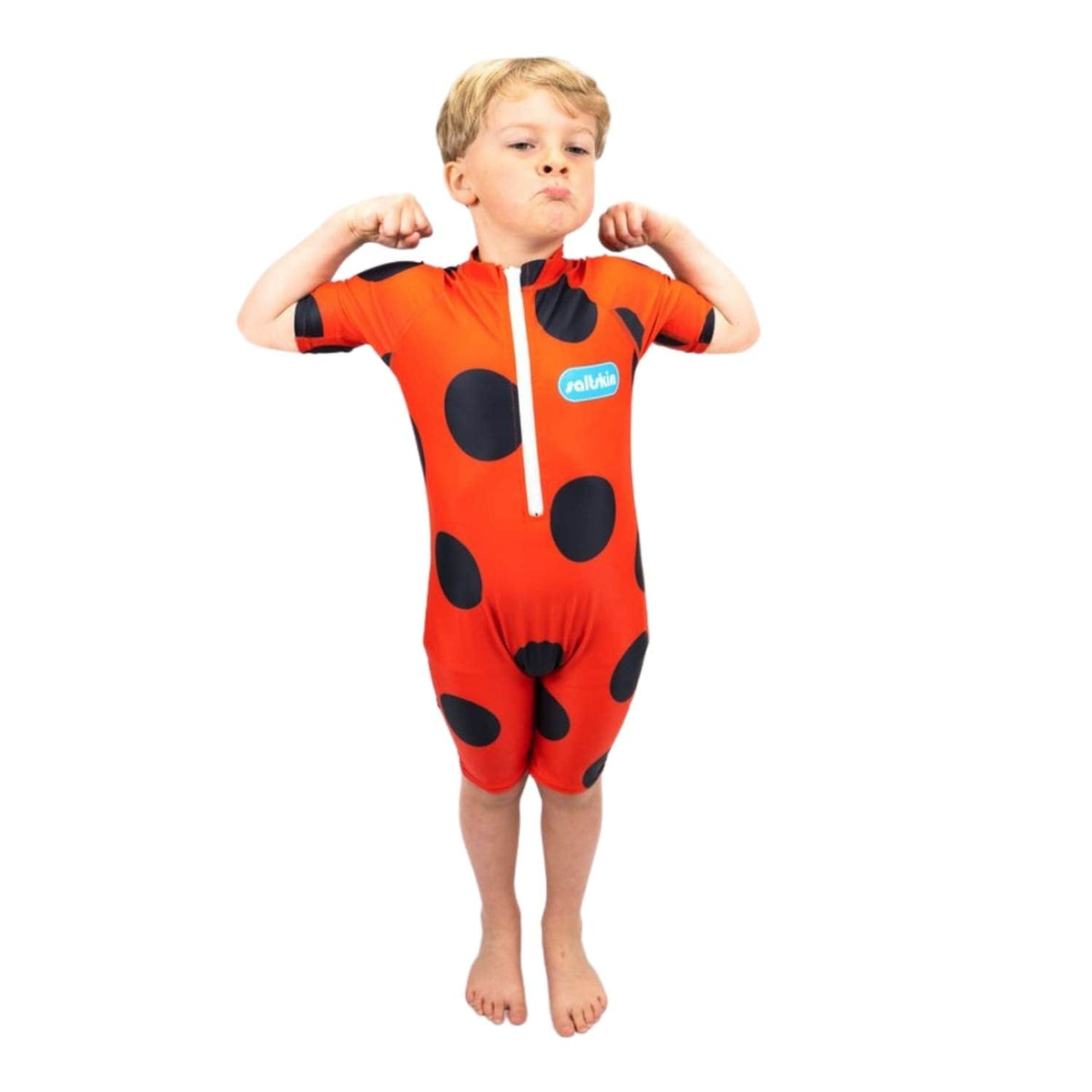 Saltskin Kids UV Shorty Sun Suit Ladybird - Kids UV Rash Vest by Saltskin