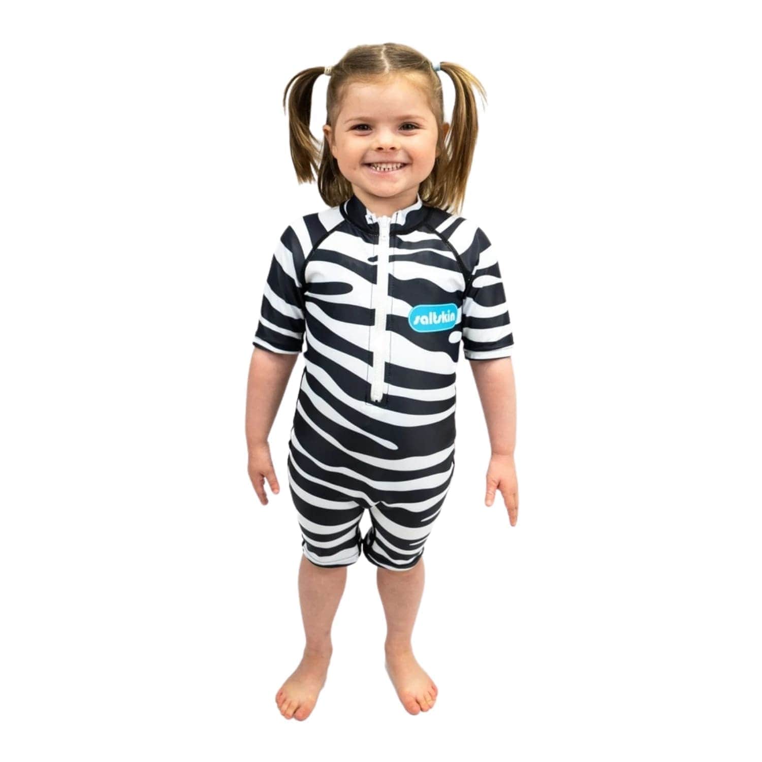 Saltskin Kids UV Shorty Sun Suit - Zebra - Kids UV Rash Vest by Saltskin