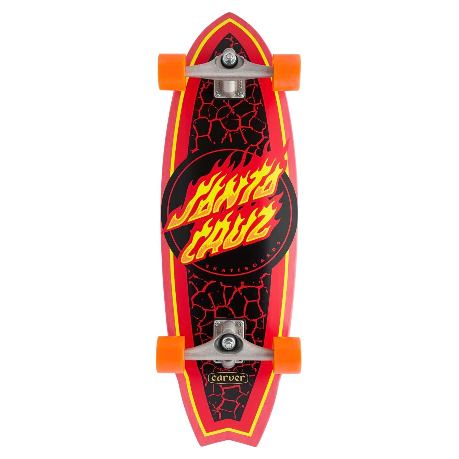 Santa Cruz Flame Dot Shark Surf Skateboard - Multi - Surf Skateboard by Santa Cruz 9.85 inch