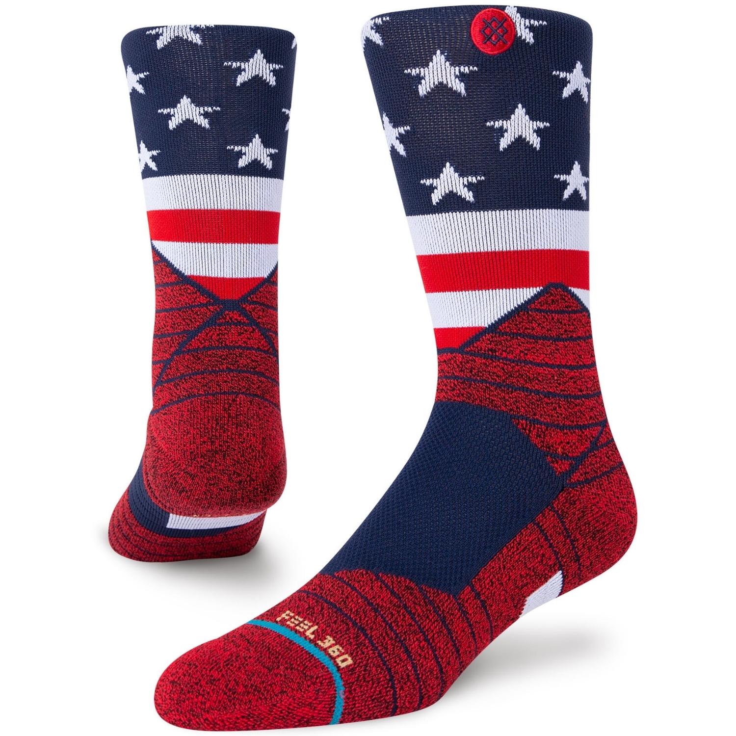 Stance American Crew Performance Socks - Red - Unisex Running/Training Socks by Stance