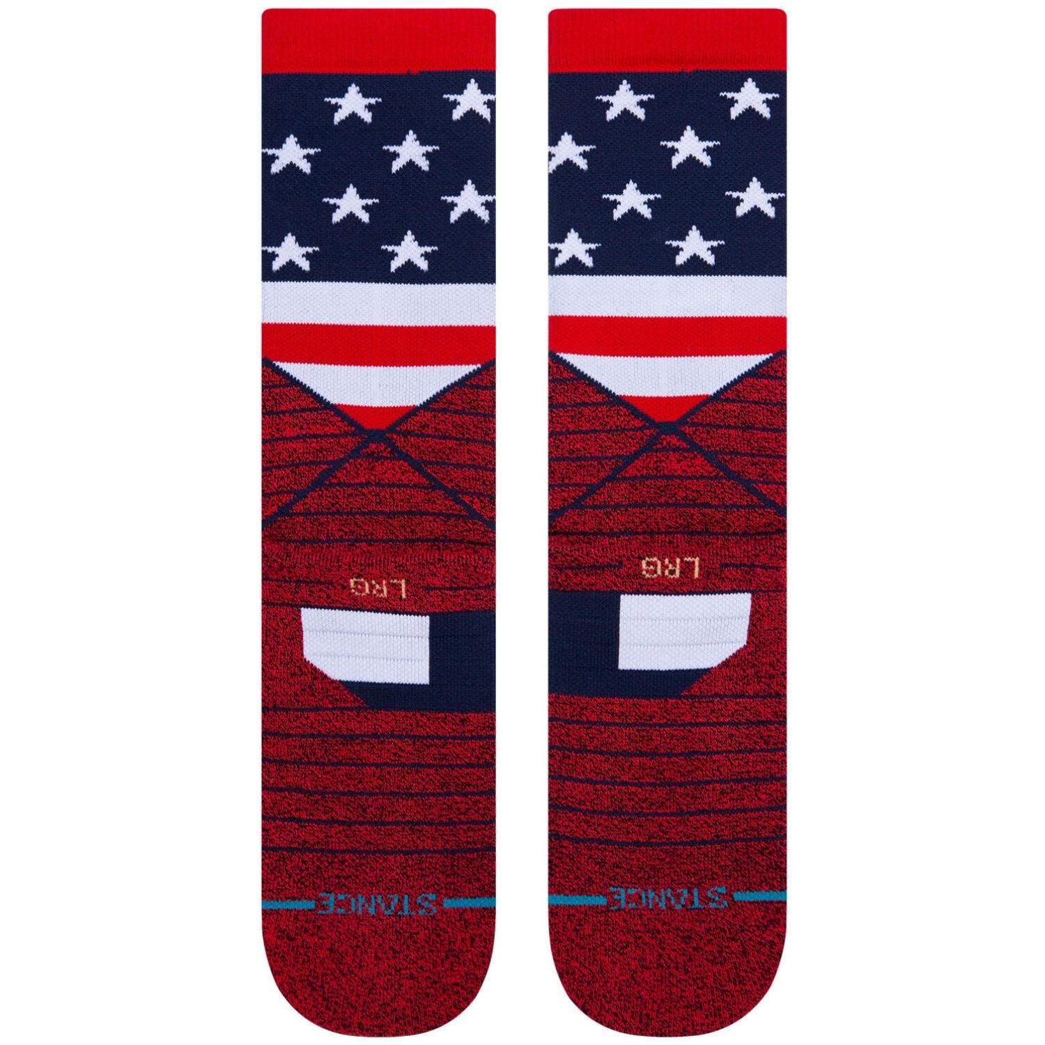 Stance American Crew Performance Socks - Red - Unisex Running/Training Socks by Stance