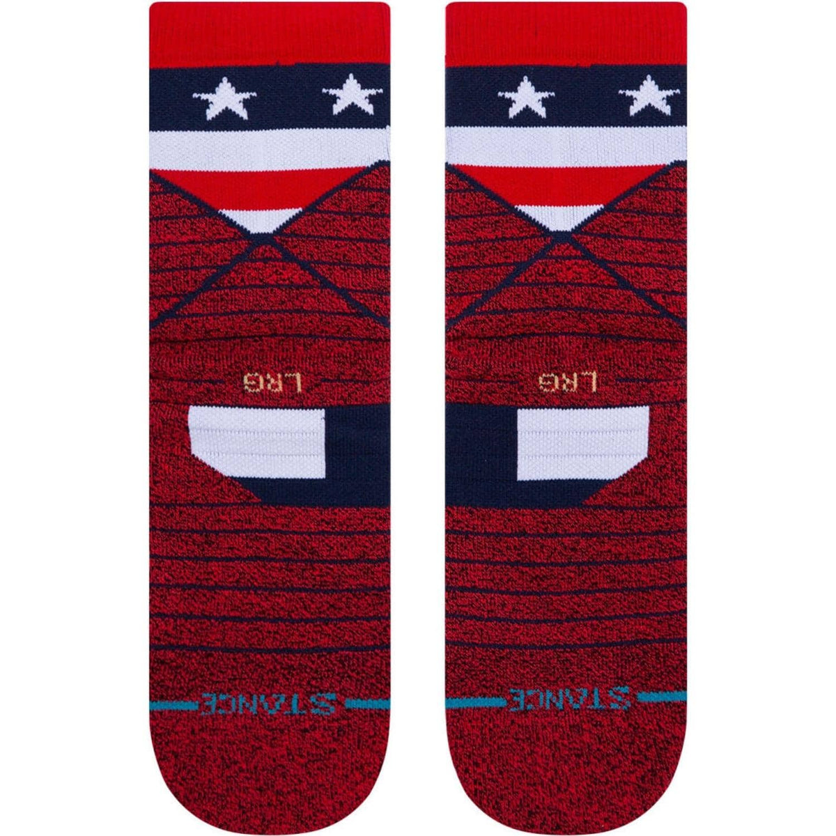 Stance American QTR Quarter Performance Socks - Red - Unisex Running/Training Socks by Stance