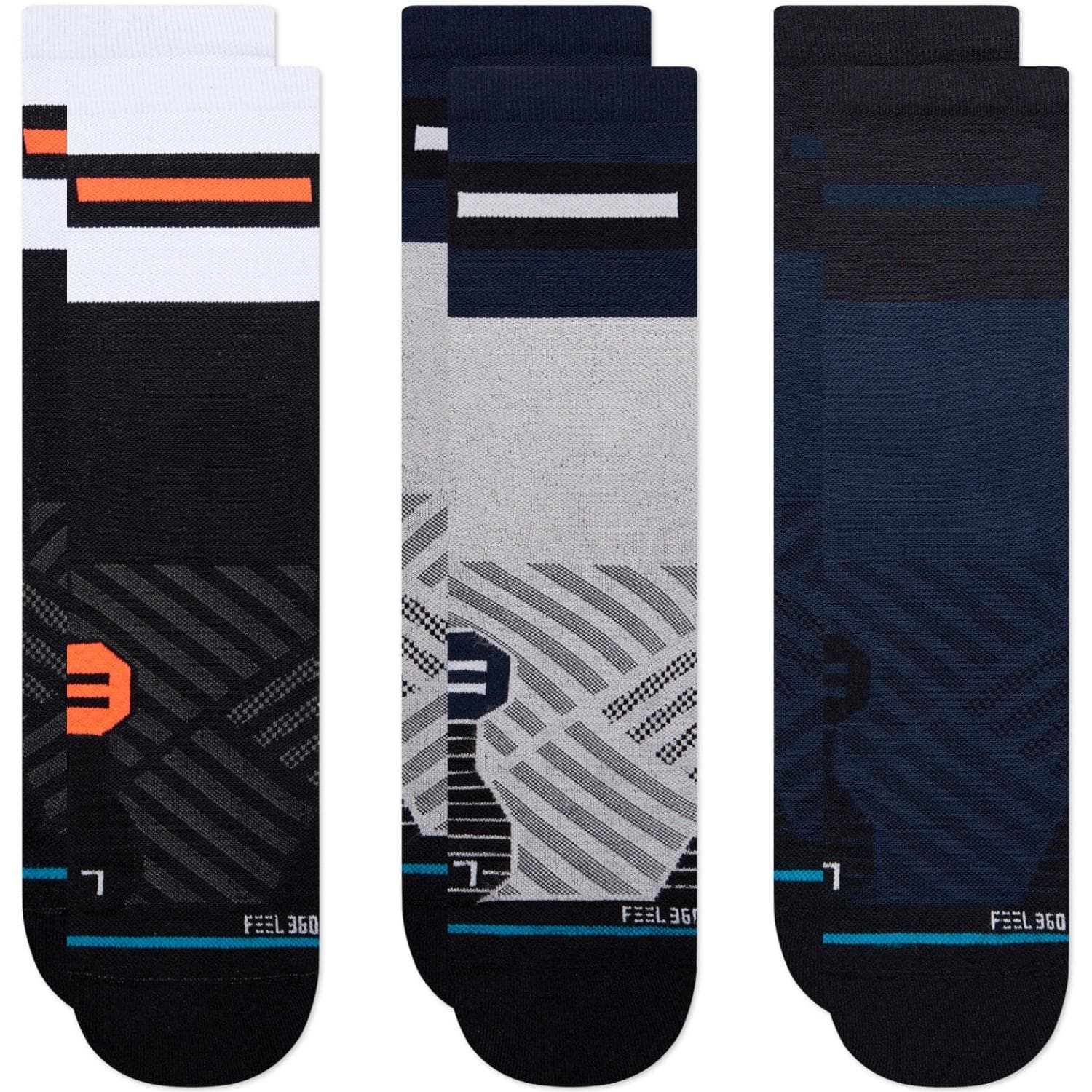 Stance Duration Performance Socks - Multi (3 Pack) - Unisex Running/Training Socks by Stance