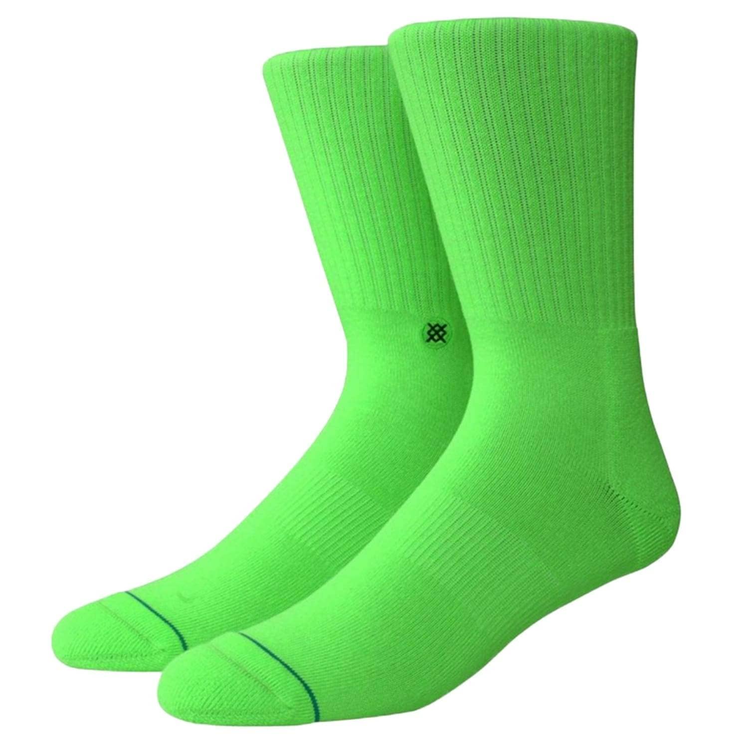 Stance Icon Socks Neon Green - Mens Crew Length Socks by Stance