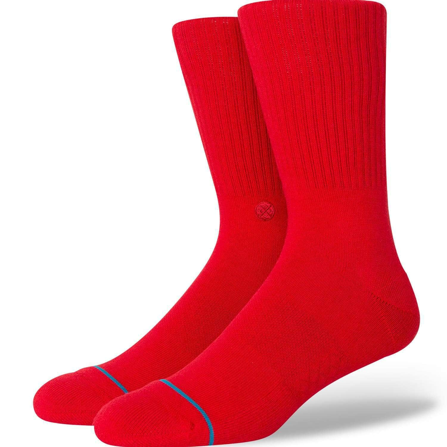 Stance Icon Socks - Red - Mens Crew Length Socks by Stance L (UK8-12.5)