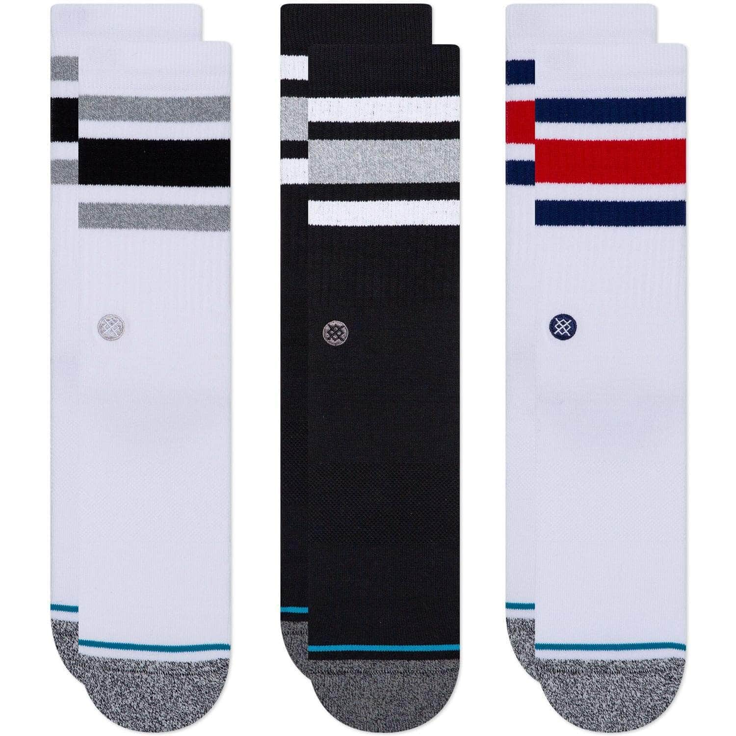 Stance The Boyd 3 Pack Socks - Multi - Unisex Crew Length Socks by Stance