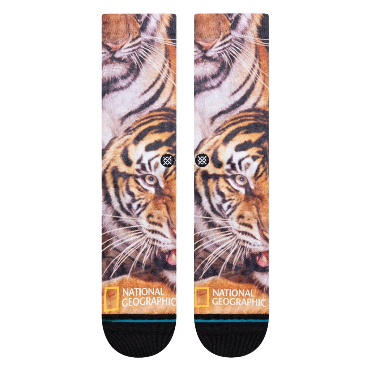 Stance X National Geographic Two Tigers Socks - Black - Mens Crew Length Socks by Stance L (UK8-12.5)