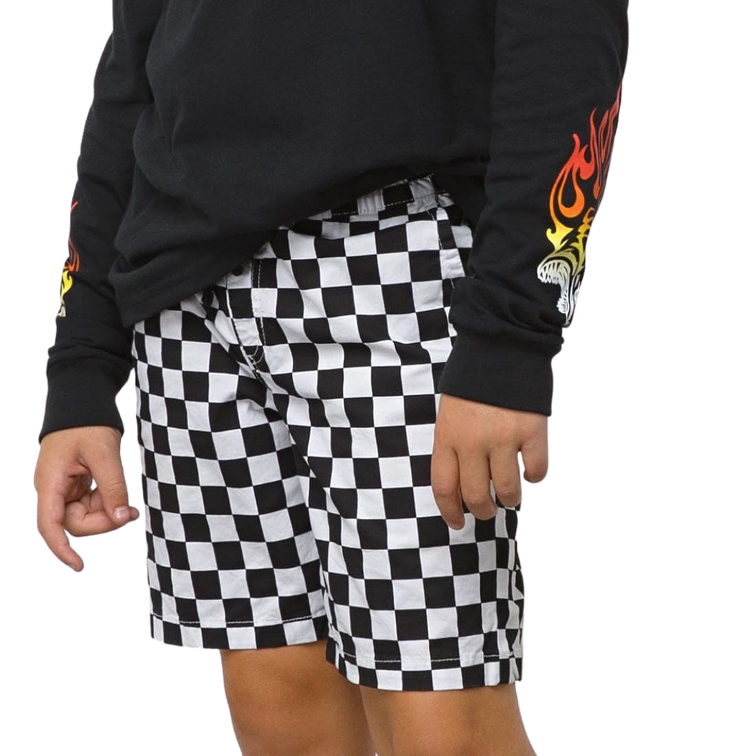 Vans Boys Range Elastic Waistband Kids Shorts - Checkerboard - Mens Walk Shorts by Vans