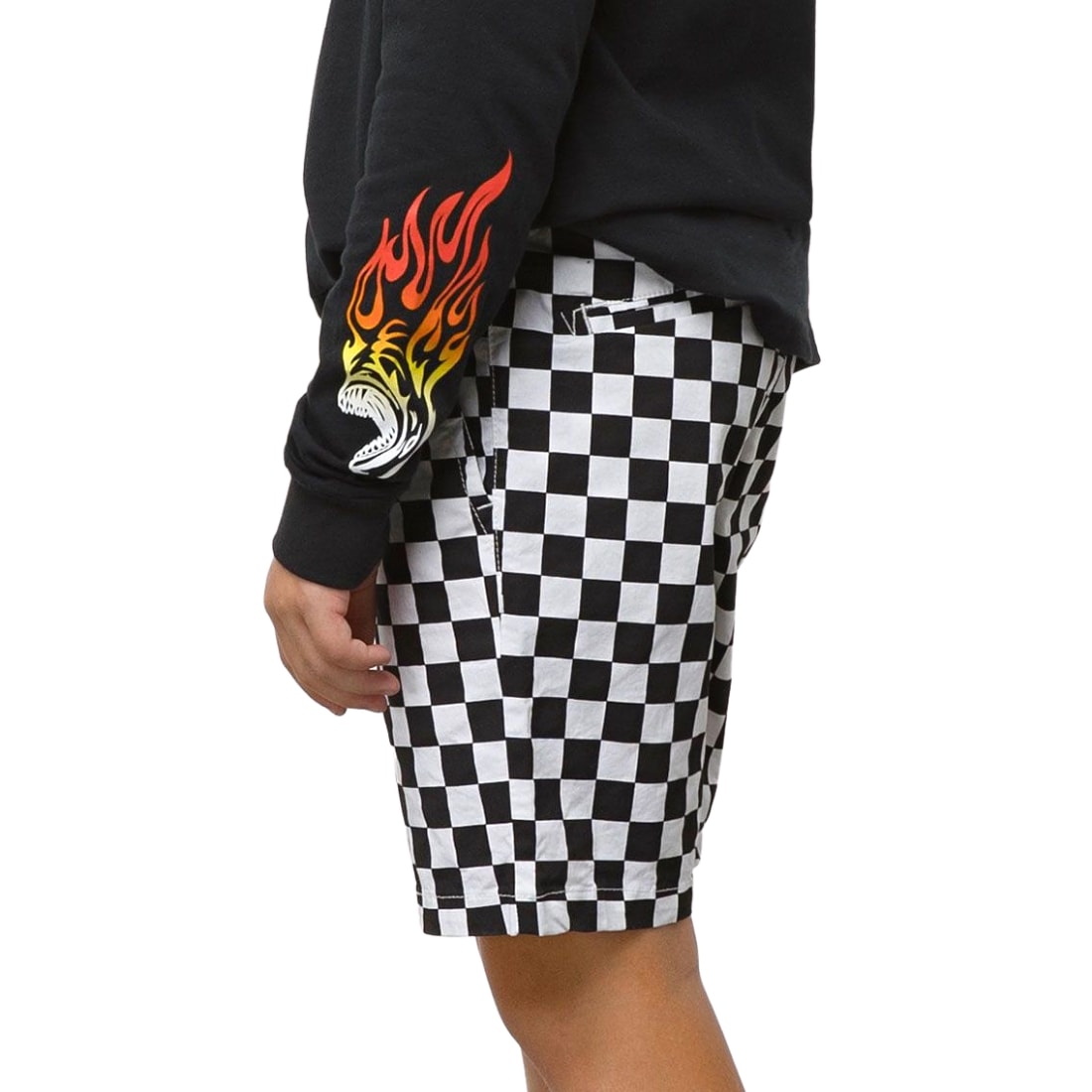 Vans Boys Range Elastic Waistband Kids Shorts - Checkerboard - Mens Walk Shorts by Vans