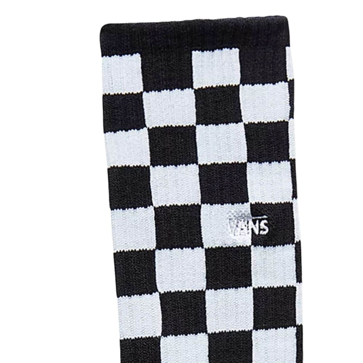Vans Checkerboard Crew Socks Black White - Mens Crew Length Socks by Vans 8.5-12 UK