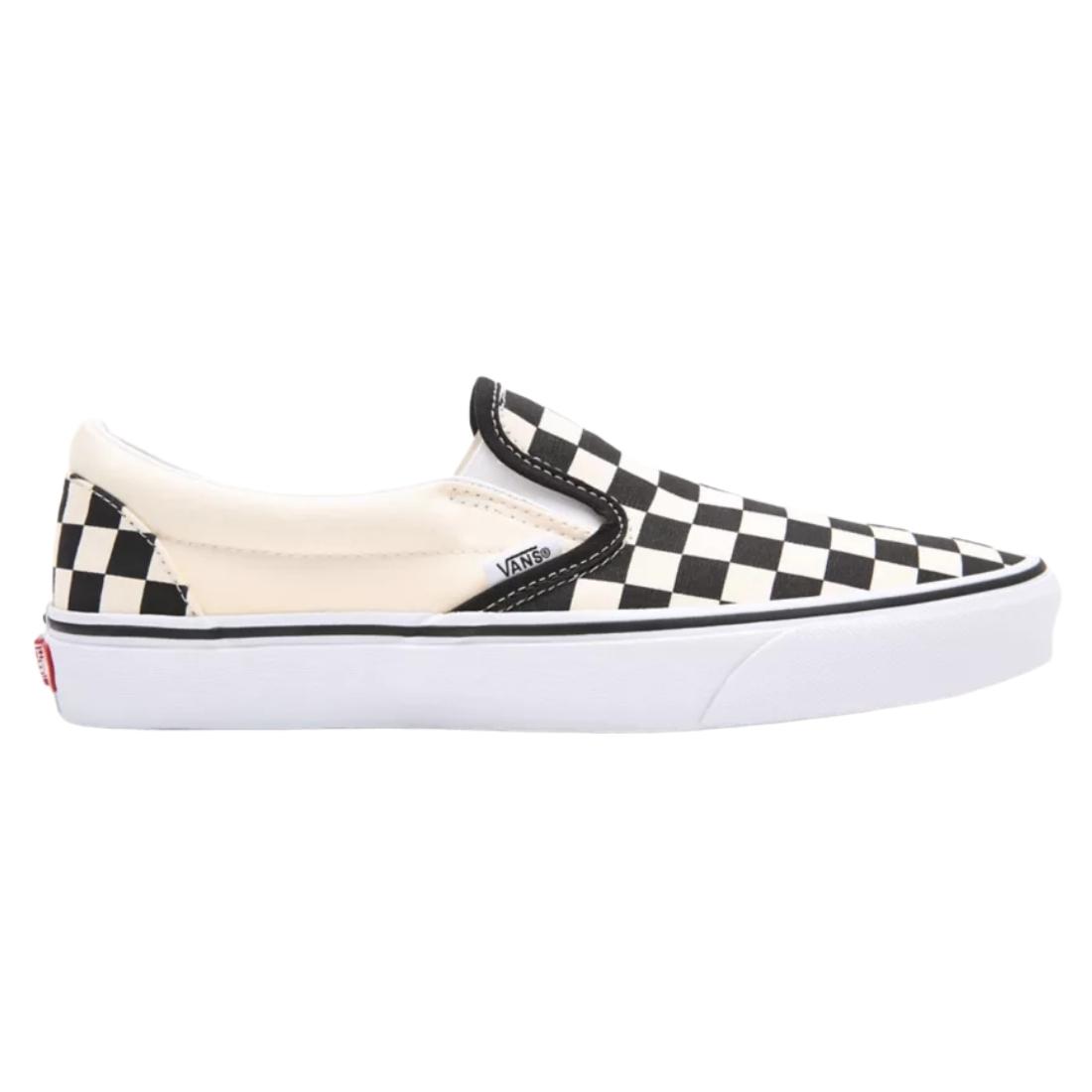 Vans Classic Slip-On Skate Shoes - Black &amp; White Checkerboard/White - Mens Slip On Trainers by Vans