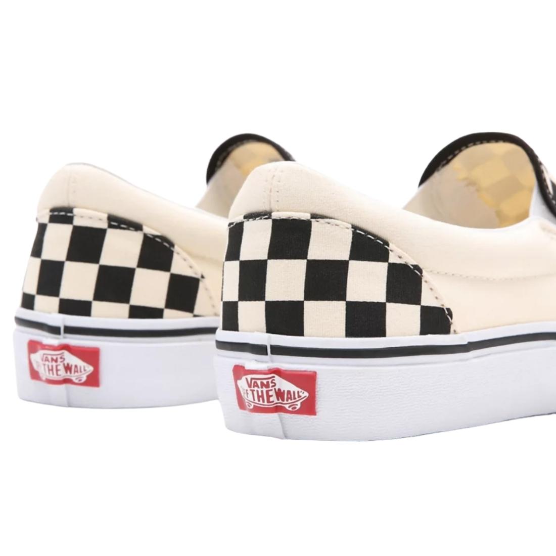 Vans Classic Slip-On Skate Shoes - Black &amp; White Checkerboard/White - Mens Slip On Trainers by Vans