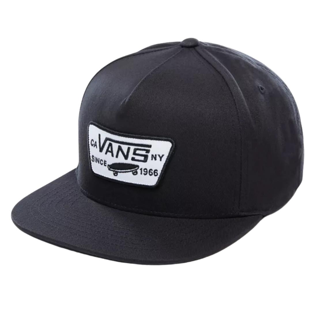 Vans Full Patch Snapback Cap - True Black - Snapback Cap by Vans One Size