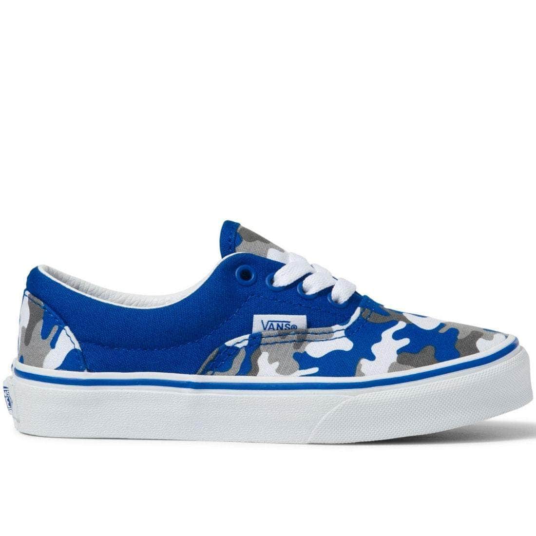 Vans Junior Era Youth Kids Skate Shoes - (Primary Camo) Nautical Blue True White - Boys Skate Shoes by Vans