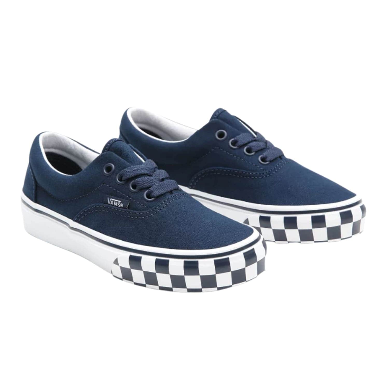 Vans Kids Era Skate Shoes (Check Bumper) - Dress Blue/True White
