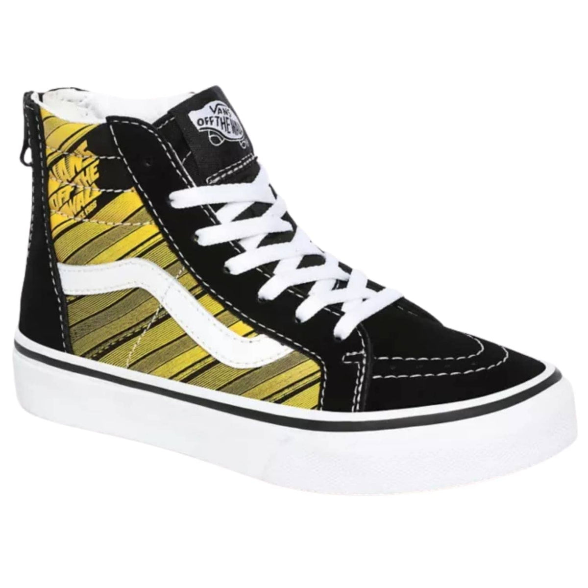Vans Kids Sk8-Hi Zip Racers Edge Shoes - Black/Yellow Chrome