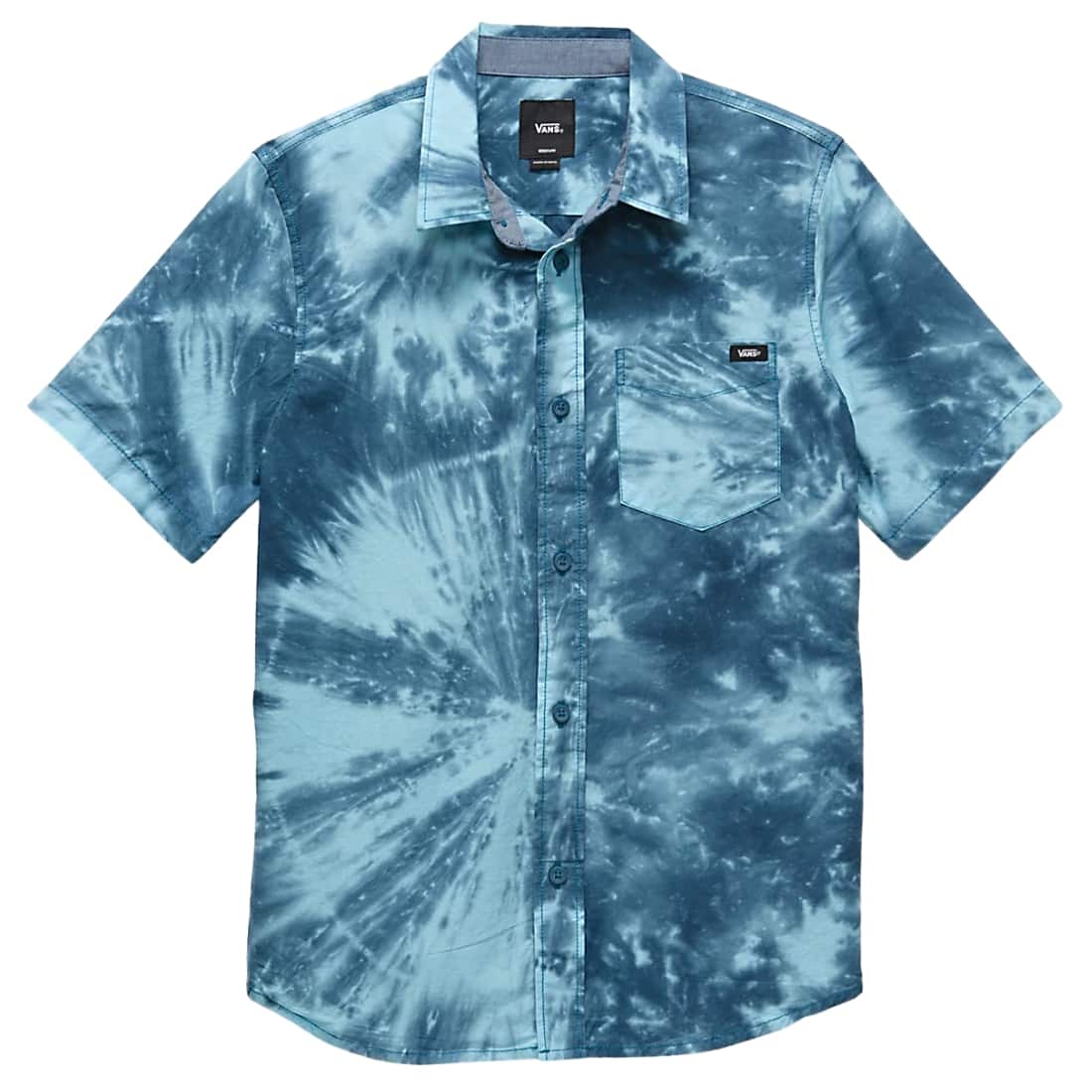 Vans Kids Viewside Woven Boys Short Sleeve Shirt - Teal - Mens Casual Shirt by Vans