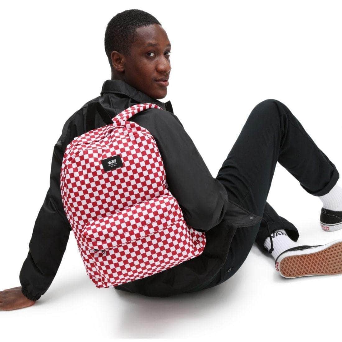 Vans Old Skool Check Backpack - Chilli Pepper Checkerboard - Backpack by Vans 22L
