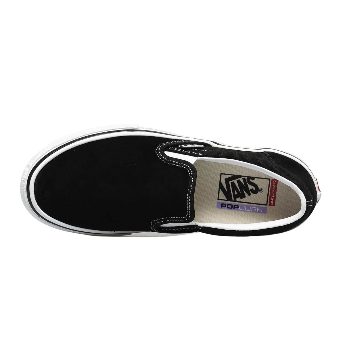 Vans Skate Slip On Skate Shoes - Black/White - Mens Slip On Trainers by Vans