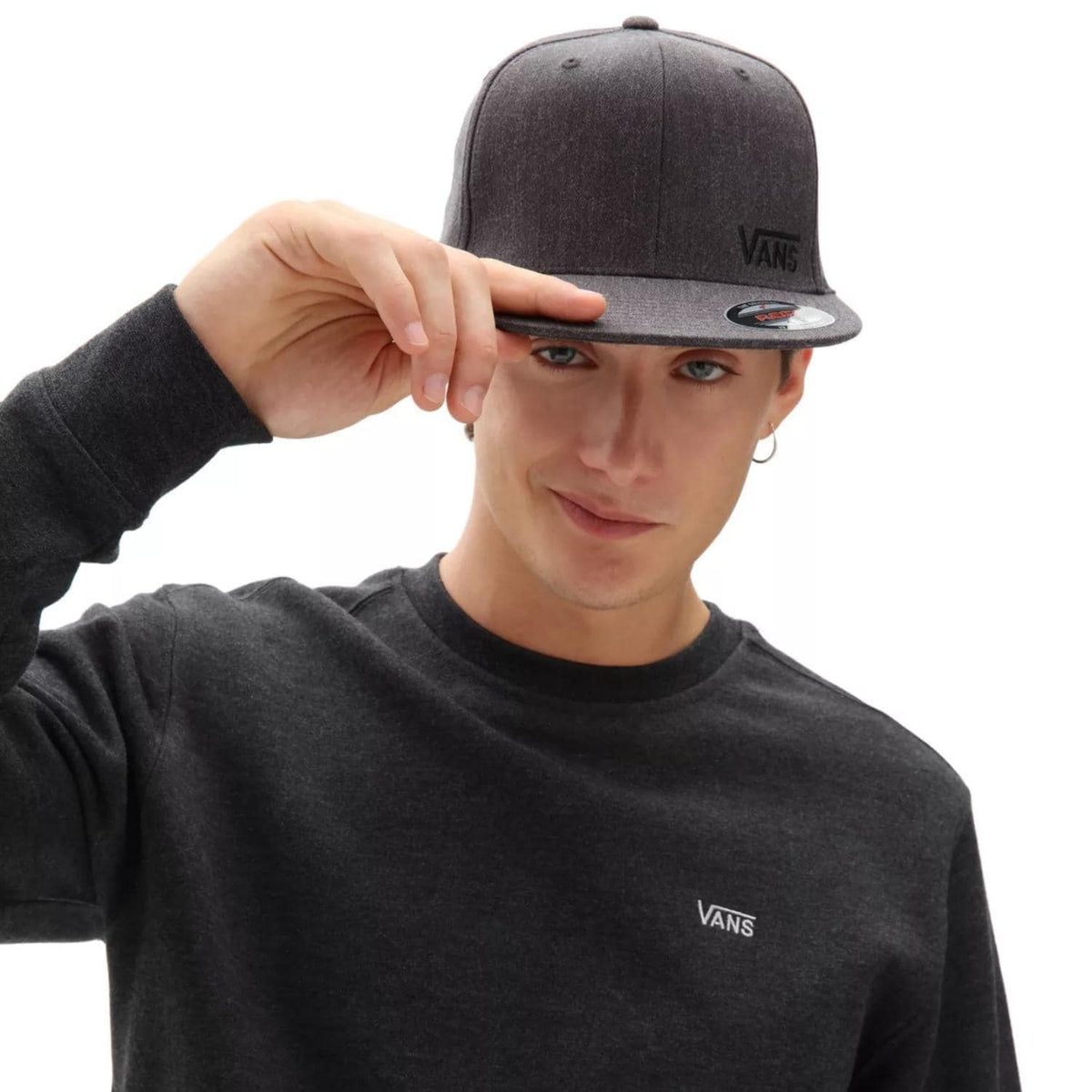 Vans Splitz Flexfit Baseball Cap - Charcoal Heather - Baseball Cap by Vans