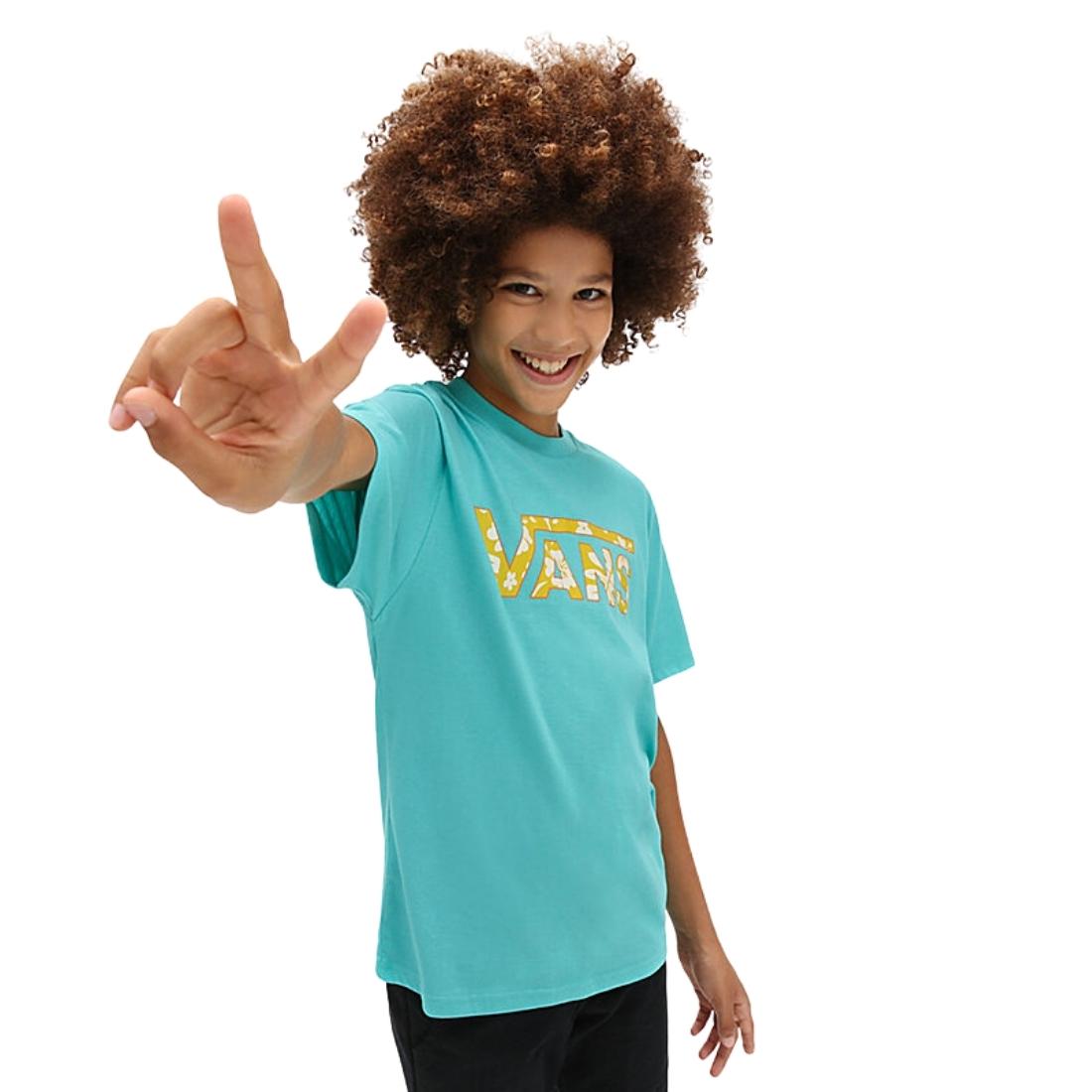 Vans Youth Boys Classic Logo Fill T-Shirt - Waterfall - Boys Skate Brand T-Shirt by Vans
