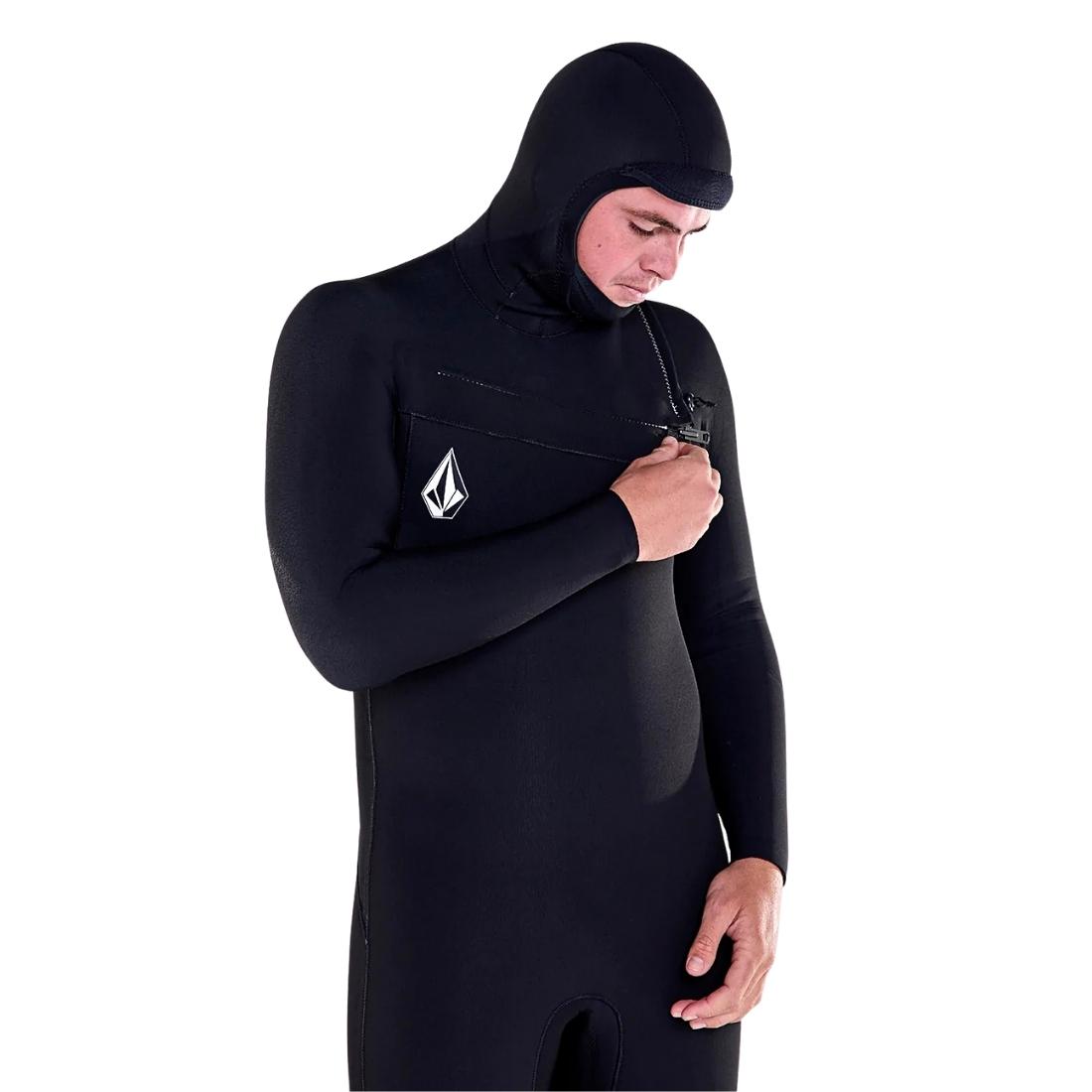 Volcom 5/4/3mm Hooded Modulator Chest Zip Wetsuit - Black - Mens Full Length Wetsuit by Volcom