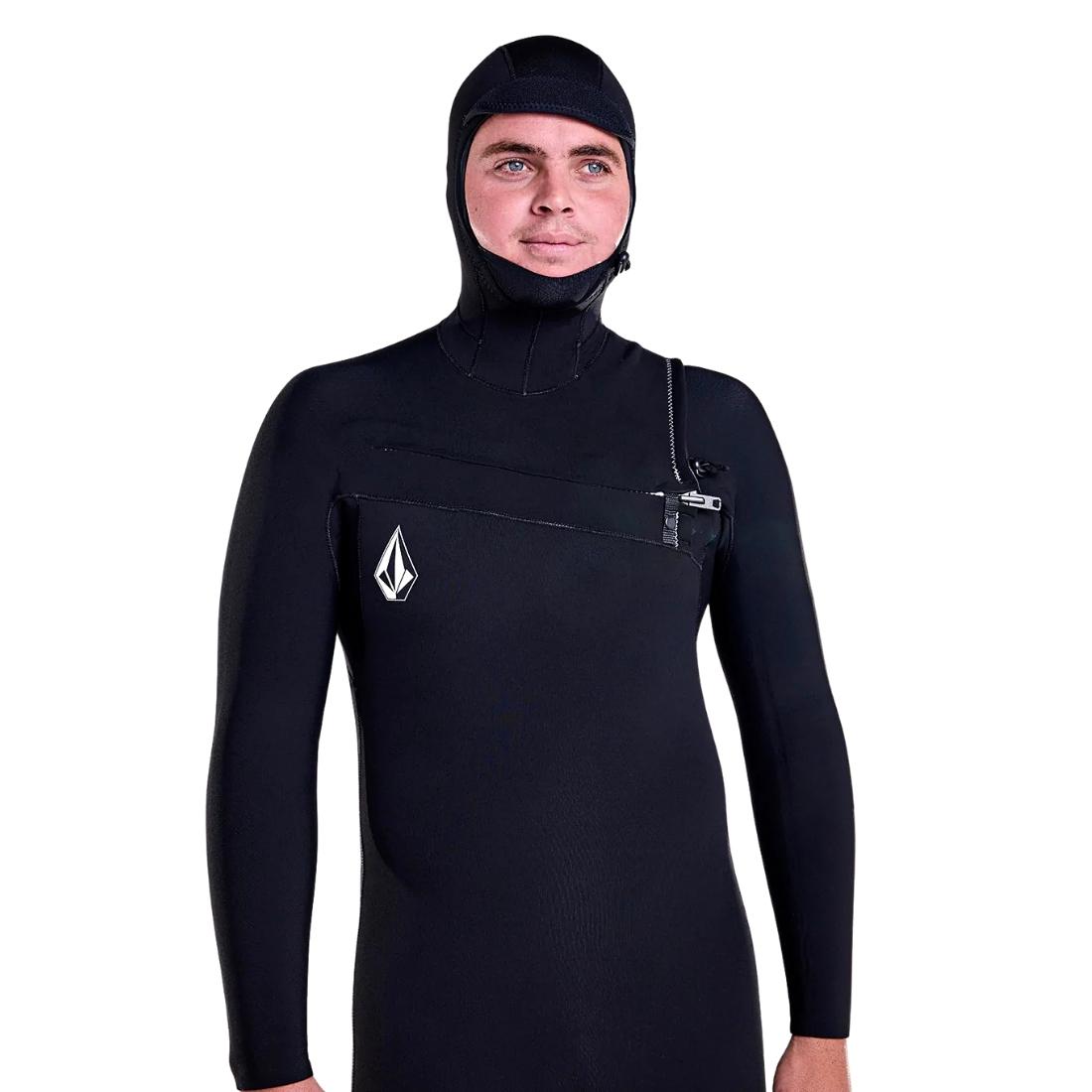 Volcom 5/4/3mm Hooded Modulator Chest Zip Wetsuit - Black - Mens Full Length Wetsuit by Volcom