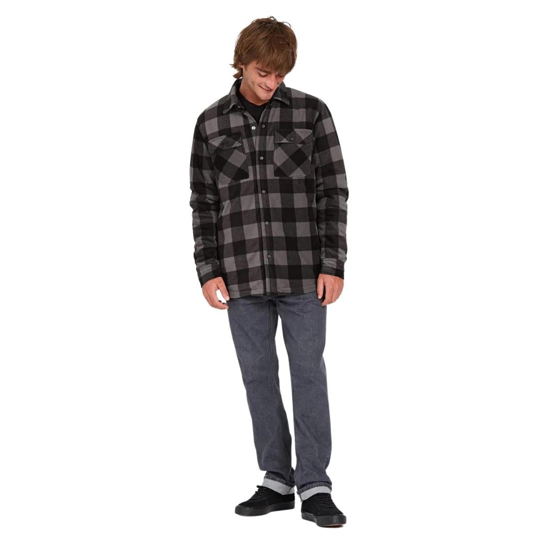 Volcom Bowered Fleece Over Shirt - Pewter - Mens Flannel Shirt by Volcom