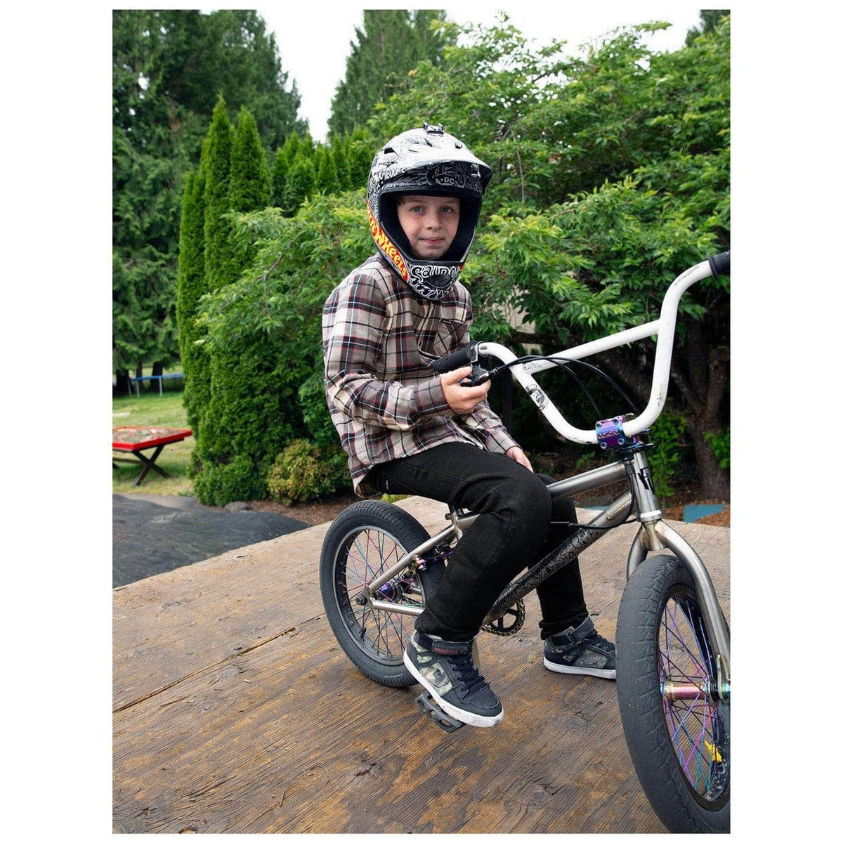 Volcom Youth Boys Caden Plaid Long Sleeve Kids Shirt - Bleached Sand - Boys Flannel Shirt by Volcom