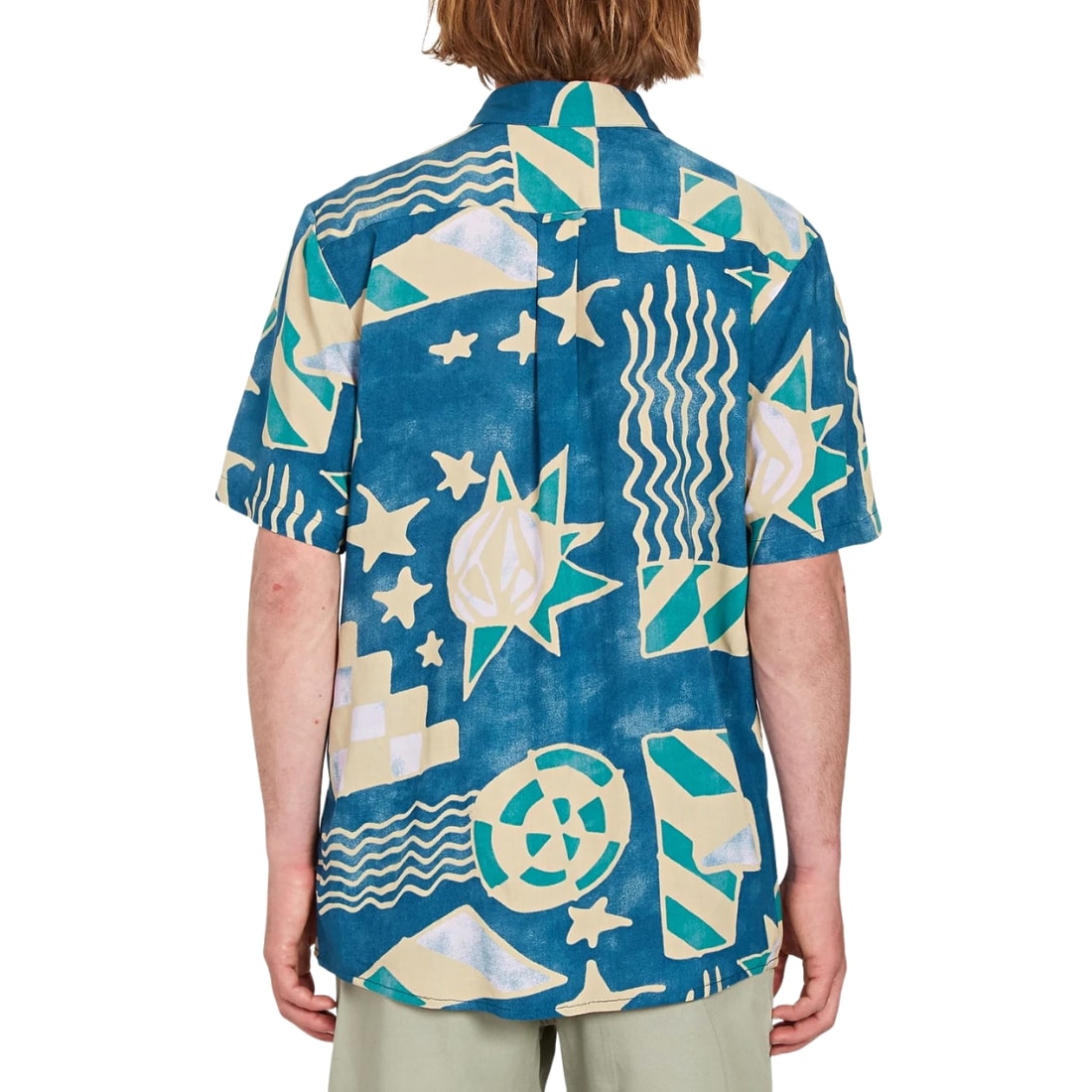 Volcom Hand Geo Short Sleeve Shirt - Aged Indigo - Mens Casual Shirt by Volcom