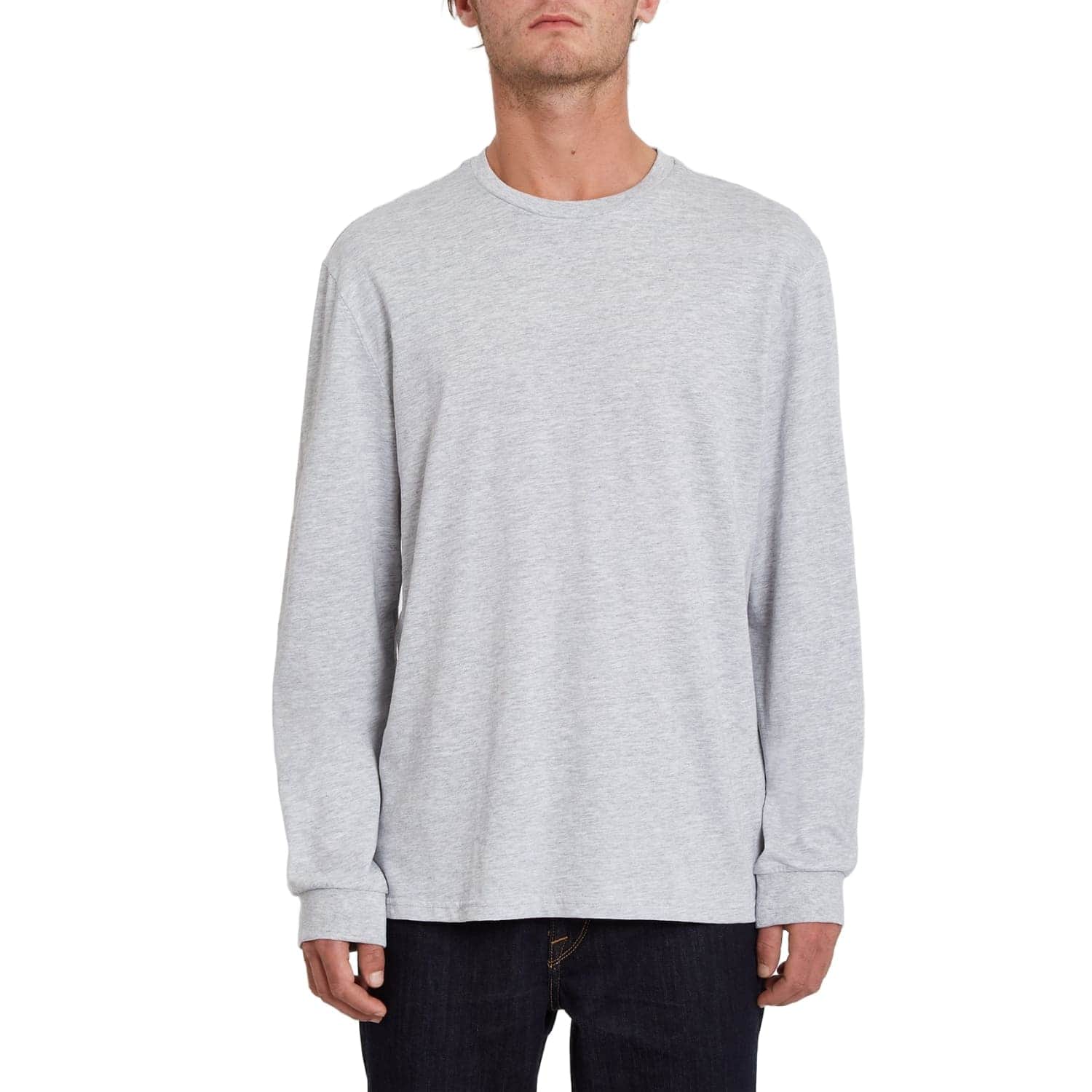 Volcom Iconic Stone Long Sleeve T-Shirt - Heather Grey - Mens Surf Brand T-Shirt by Volcom