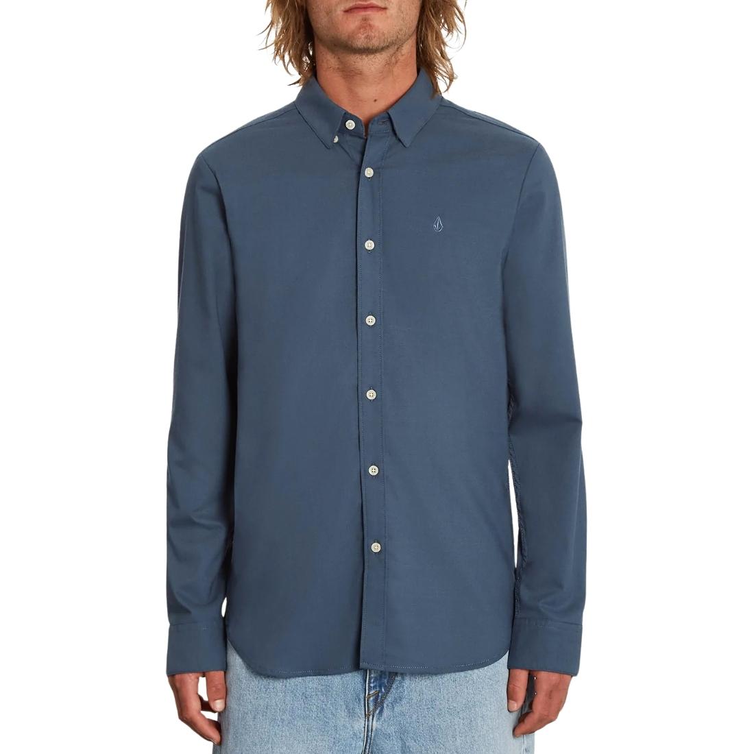 Volcom Oxford Stretch Long Sleeve Shirt - Marina Blue - Mens Casual Shirt by Volcom