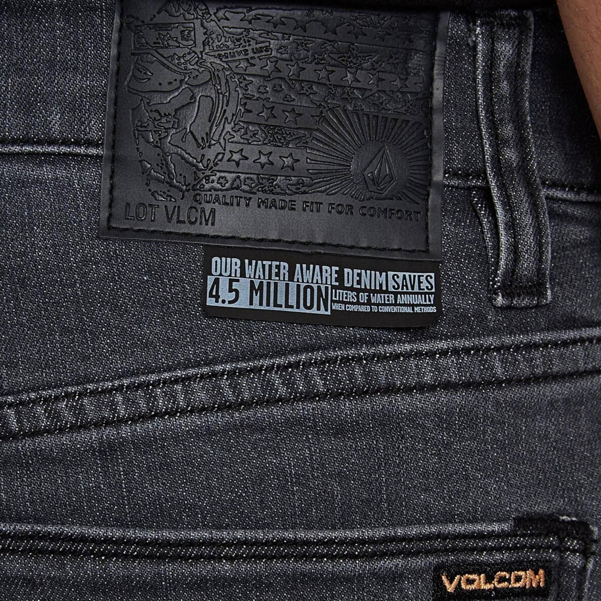 Volcom Solver Denim - Easy Enzyme Grey - Mens Regular/Straight Denim Jeans by Volcom
