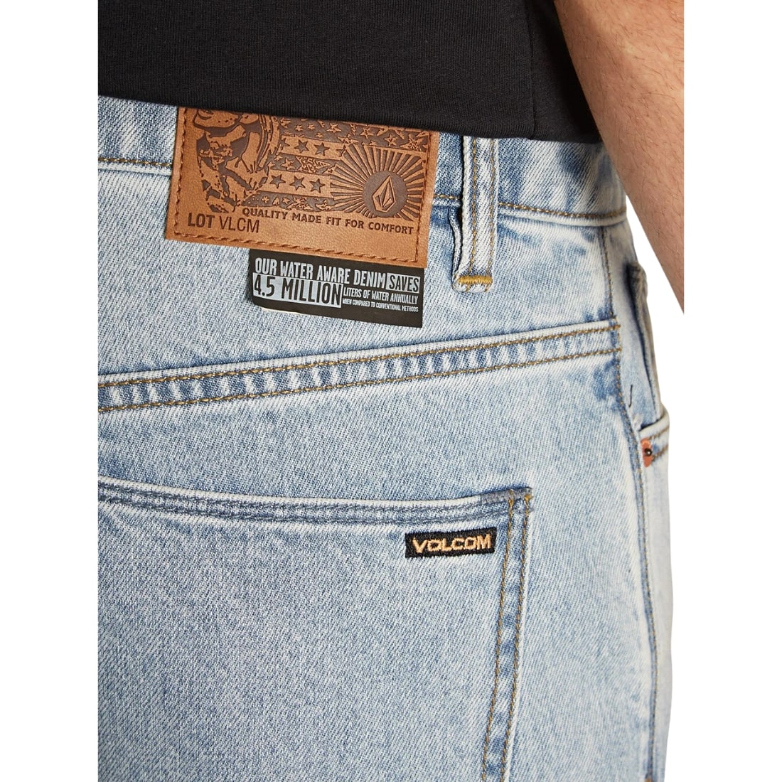Volcom Solver Denim - Heavy Worn Faded - Mens Regular/Straight Denim Jeans by Volcom
