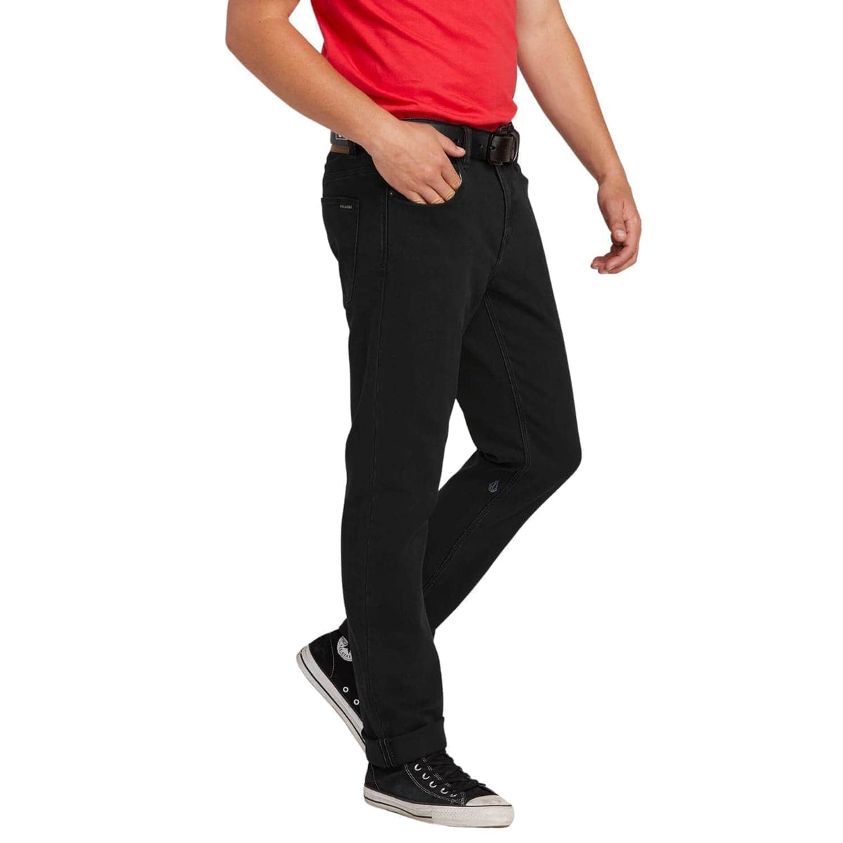 Volcom Solver Denim Jeans - Black Out - Mens Regular/Straight Denim Jeans by Volcom