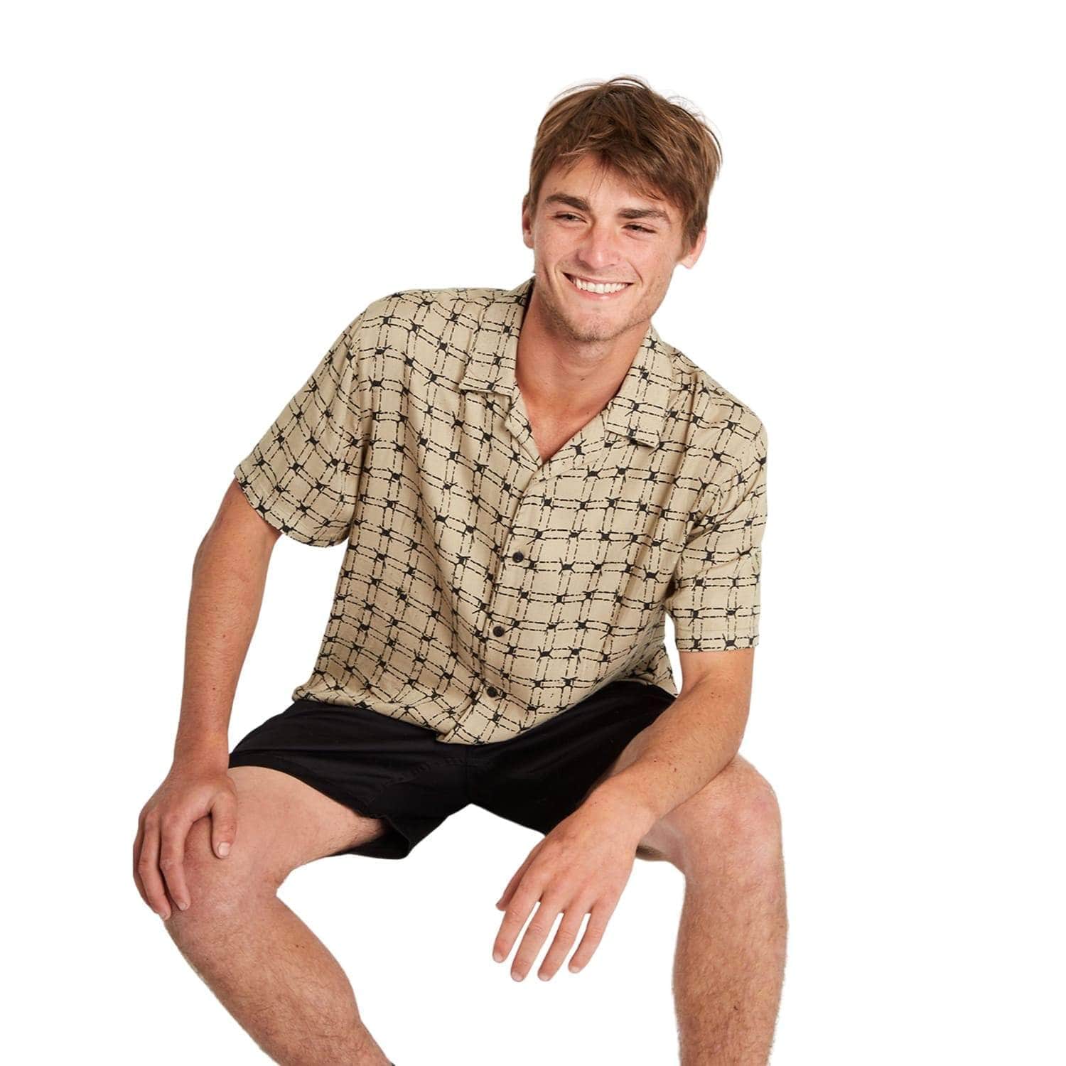 Volcom Tab Up Short Sleeve Shirt - Khaki - Mens Casual Shirt by Volcom