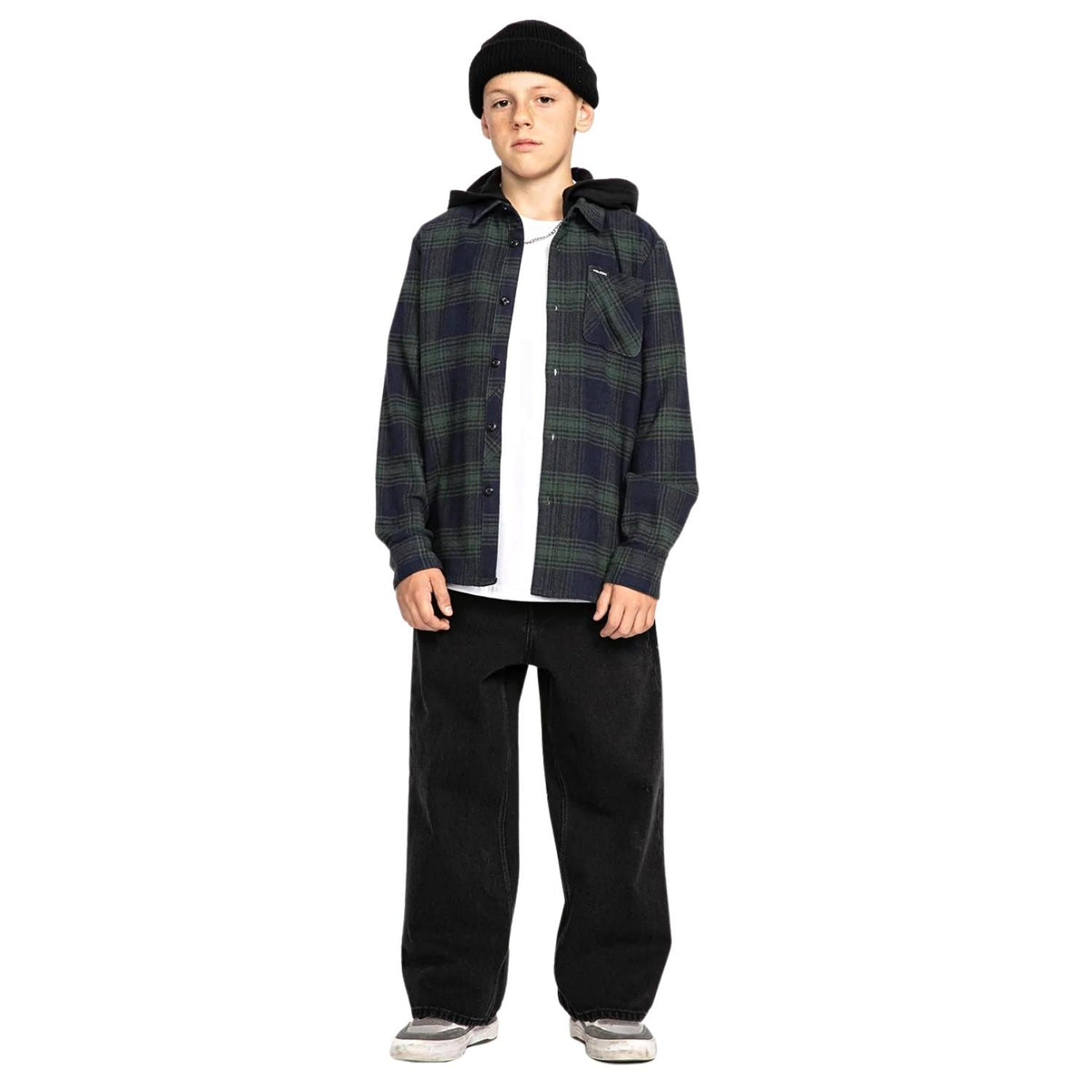 Volcom Youth Boys Billow Relaxed Fit Denim Jeans - Black - Boys Relaxed/Loose Denim Jeans by Volcom