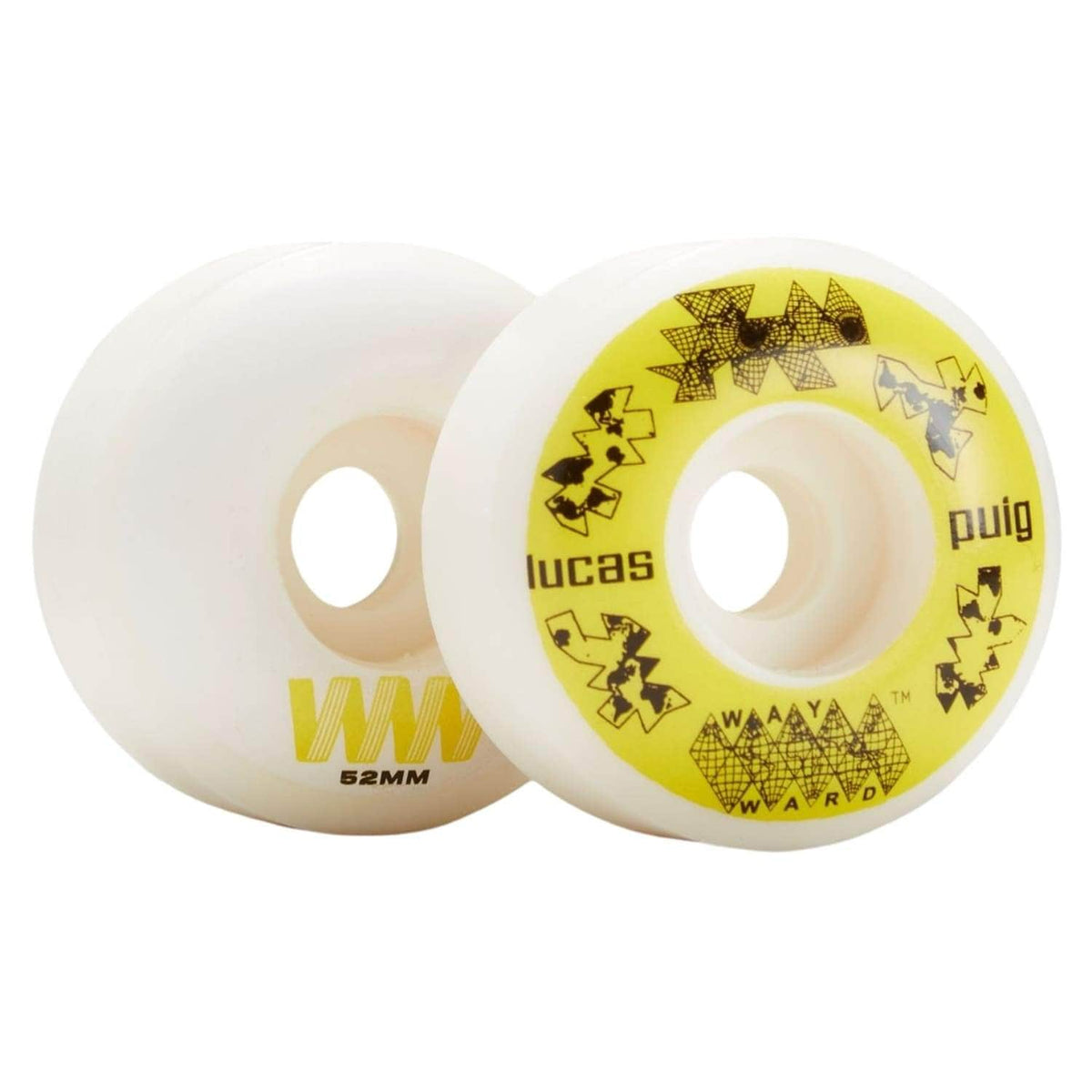 Wayward Wheels Lucas Puig Funnel Pro Skateboard Wheel - White/Yellow - 52mm - Skateboard Wheels by Wayward Wheels